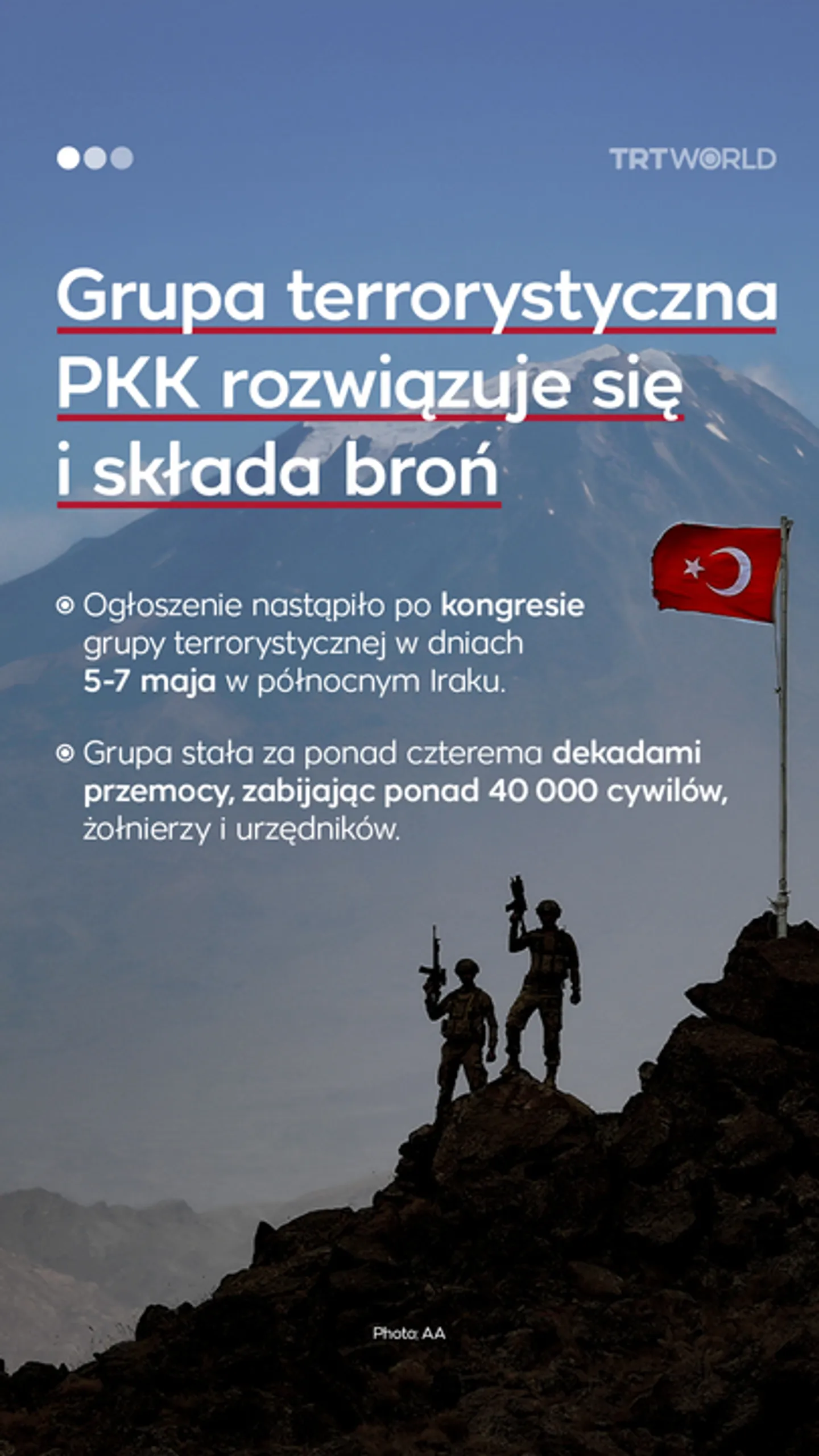 Grupa terrorystyczna PKK rozwiązuje się i składa broń