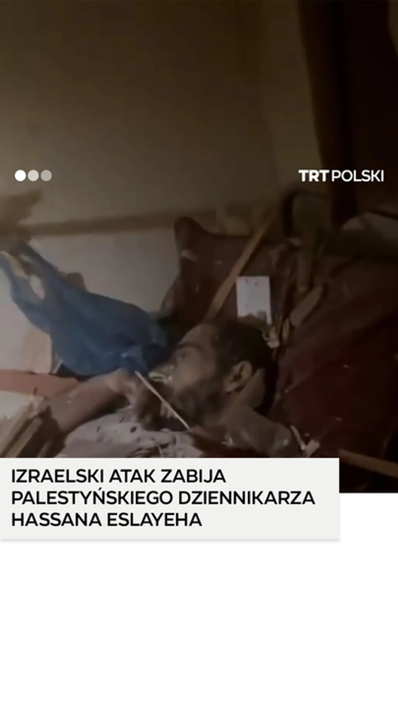 Izraelski atak zabija palestyńskiego dziennikarza Hassana Eslayeha