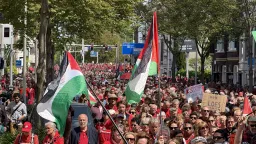 بزرگ‌ترین تظاهرات دو دهه اخیر هلندی‌ها در حمایت از فلسطین