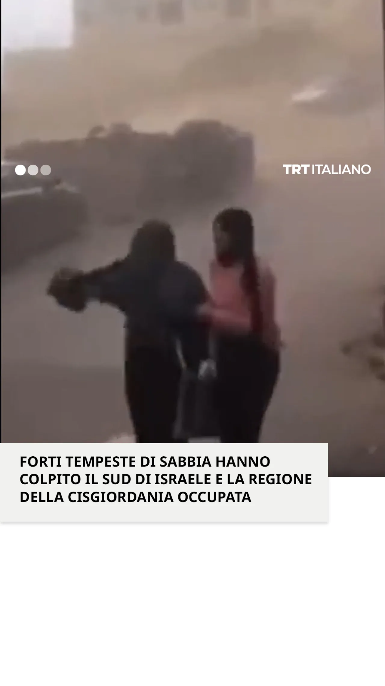 Forti tempeste di sabbia hanno colpito il sud di Israele