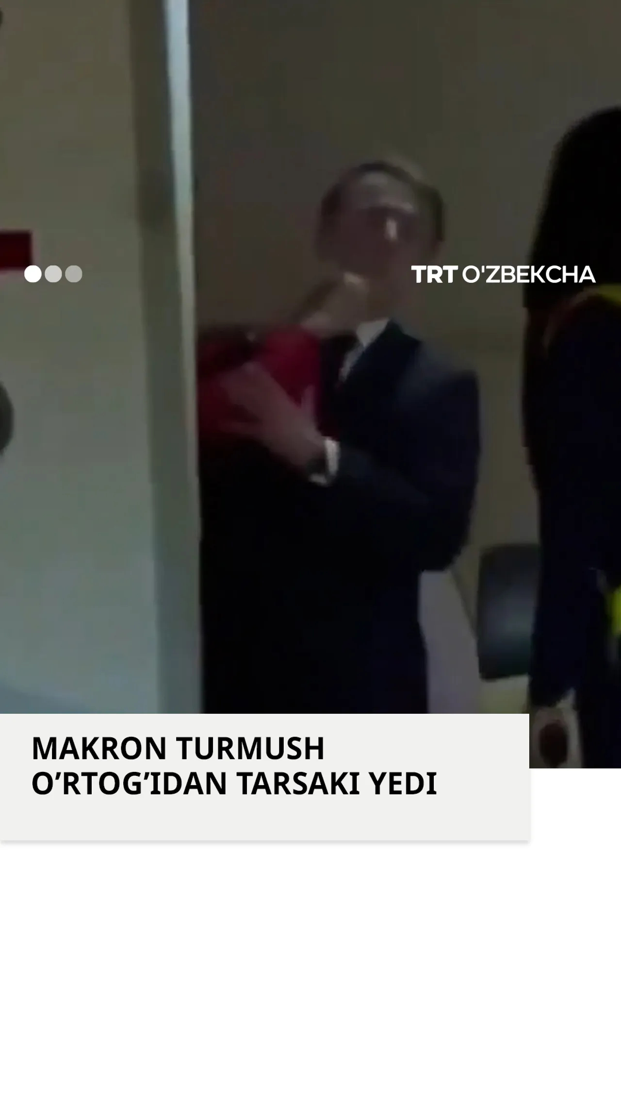 Fransiya prezidenti Makron turmush o’rtog’idan tarsaki yedi