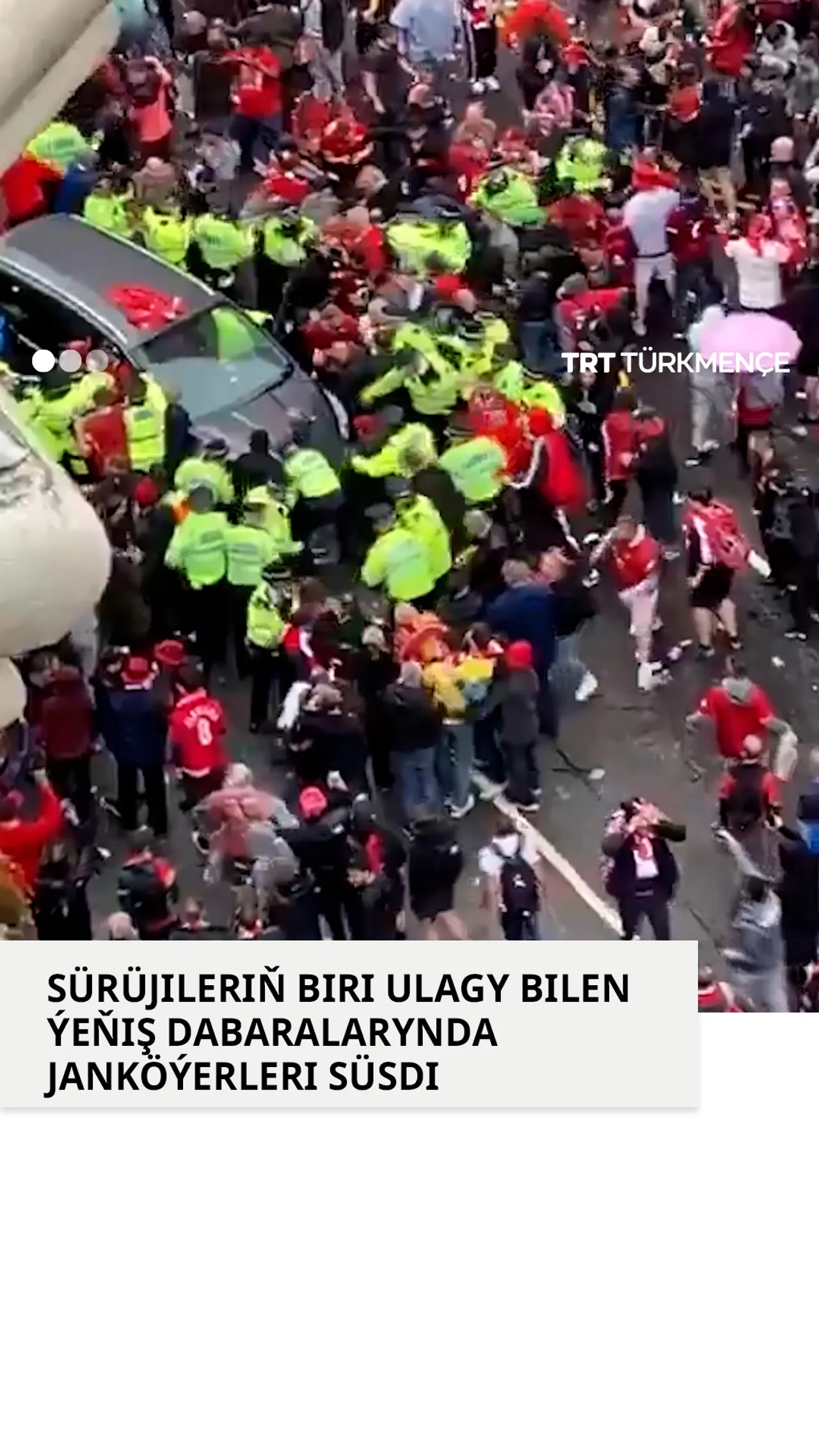 SÜRÜJILERIŇ BIRI ULAGY BILEN ÝEŇIŞ DABARALARYNDA JANKÖÝERLERI SÜSDI