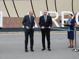 Presidentët Erdoğan dhe Aliyev inauguruan Aeroportin Ndërkombëtar të qytetit azerbajxhanas Laçin