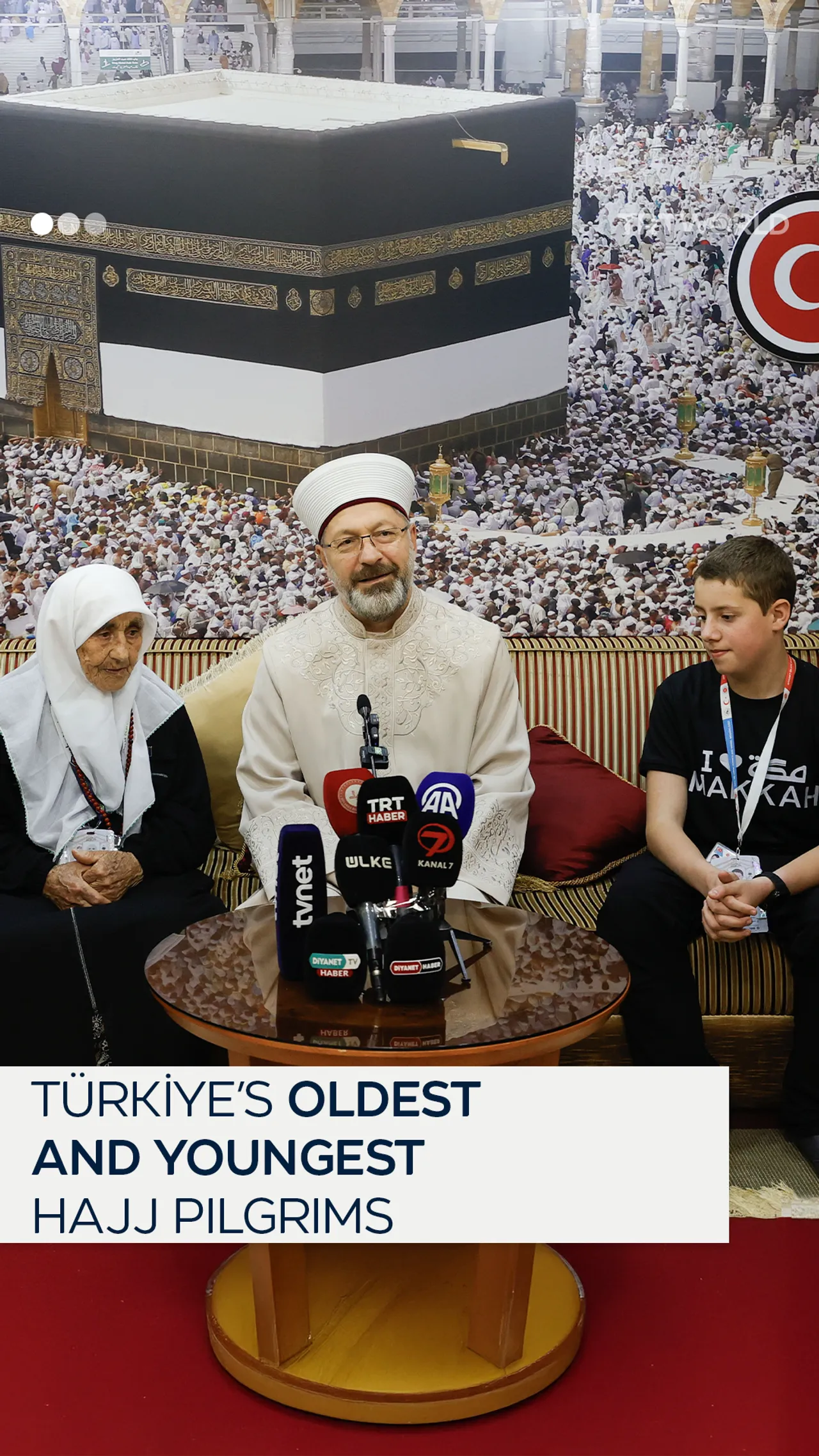 Oldest and youngest Turkish Hajj pilgrims meet in Mecca