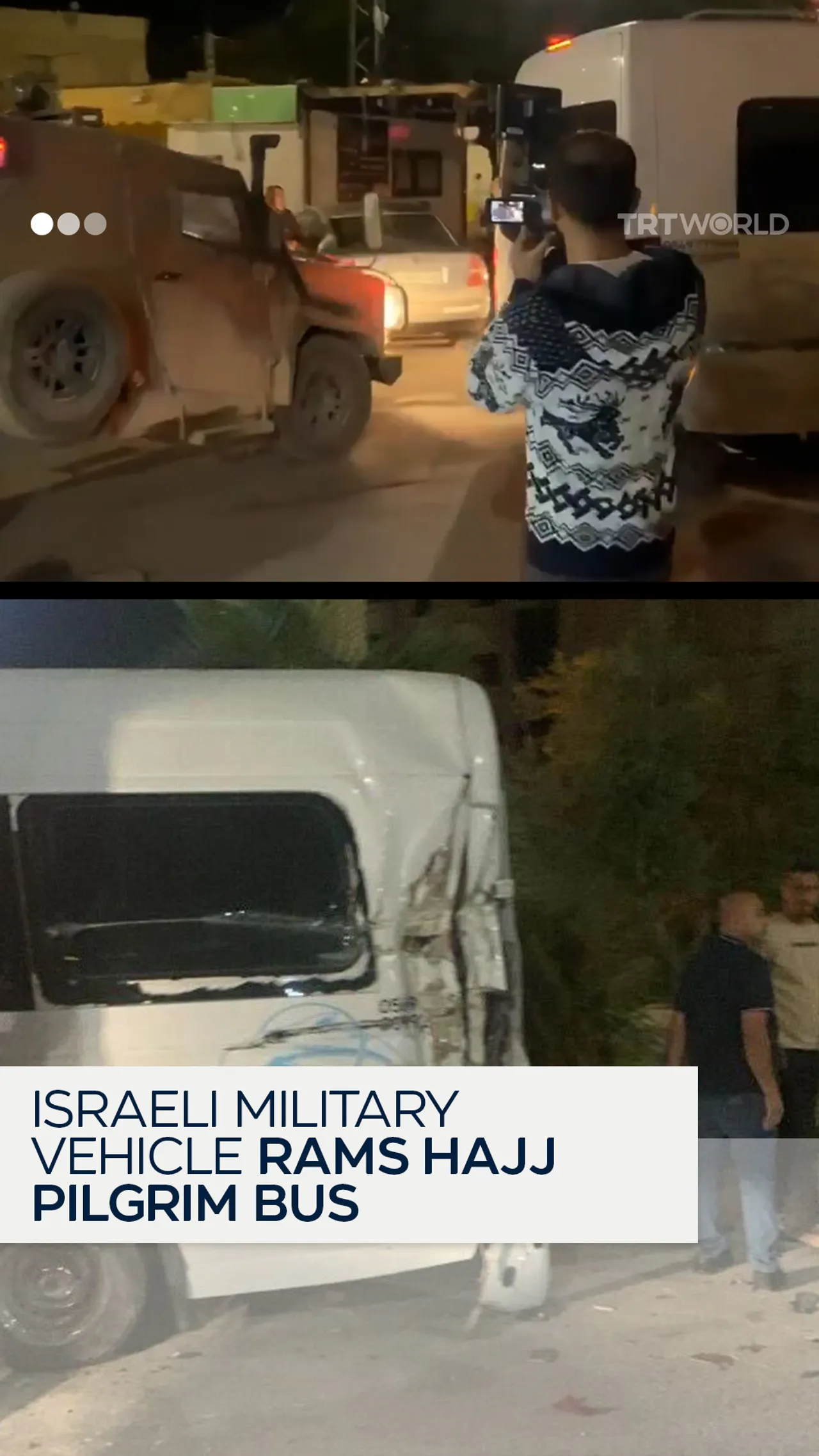 Israeli armoured vehicle rams Hajj pilgrim bus in Jenin