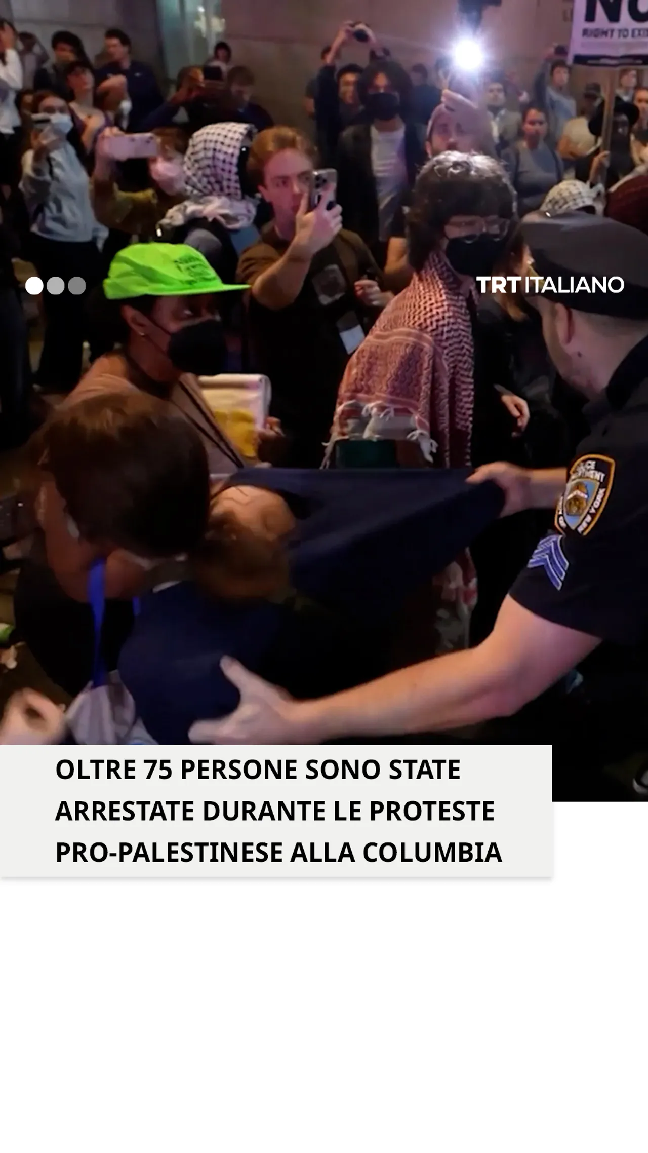 La polizia antisommossa arresta manifestanti pro-palestinesi all'Università di Columbia