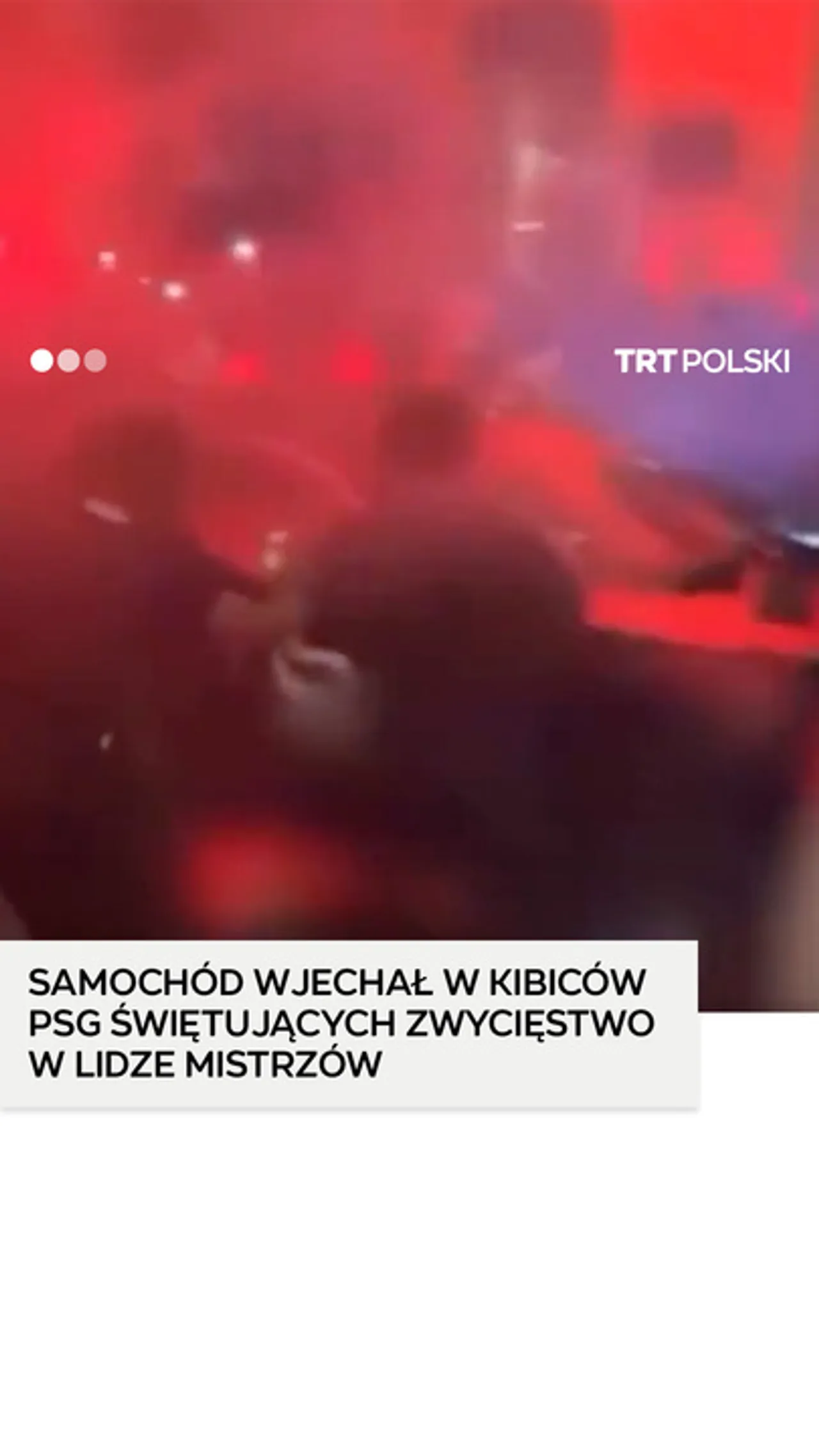 Samochód wjechał w kibiców PSG świętujących zwycięstwo w Lidze Mistrzów