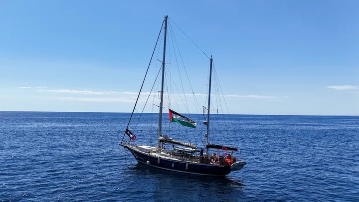 Drones seen hovering over Gaza-bound aid ship Madleen
