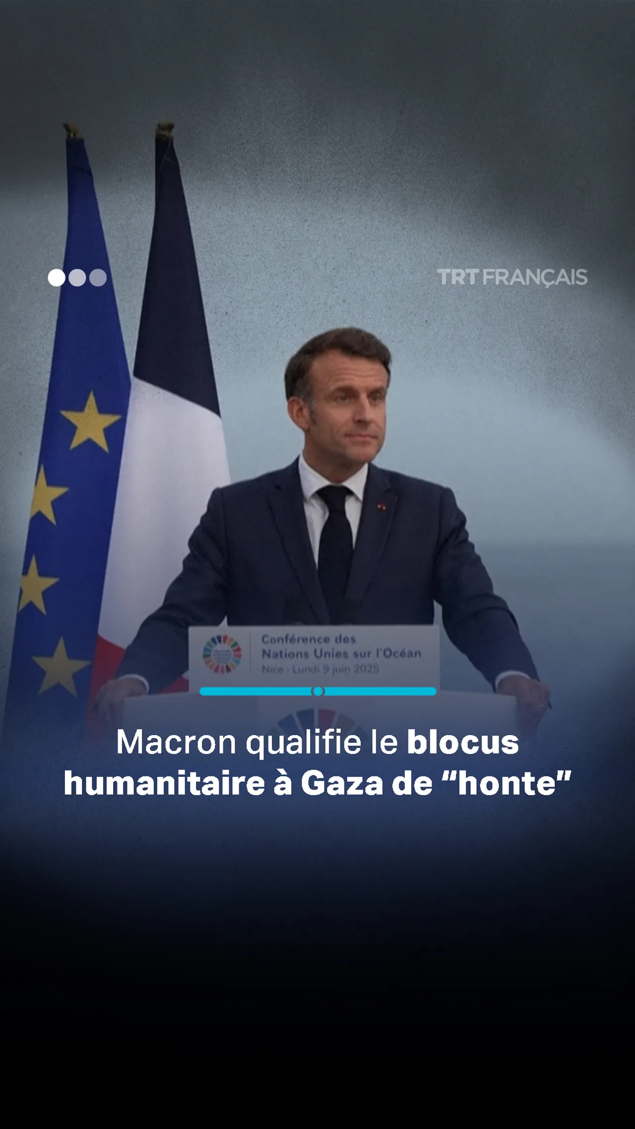 Macron qualifie le blocus humanitaire à Gaza de “honte”