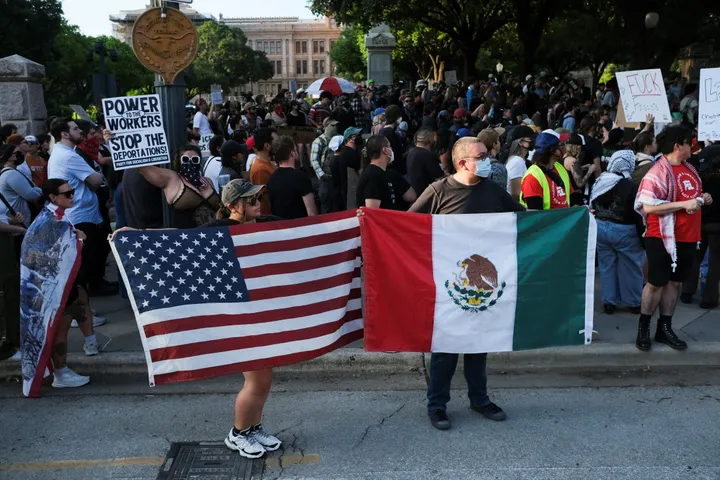 In pictures: Rally in solidarity with Los Angeles protests sweeps Austin, Texas