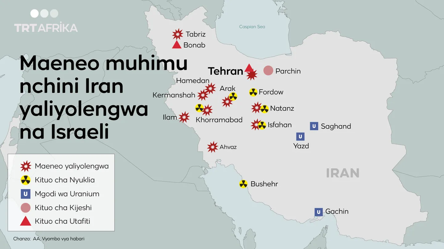 Haya ndiyo maeneo muhimu nchini Iran yaliyolengwa na Israeli