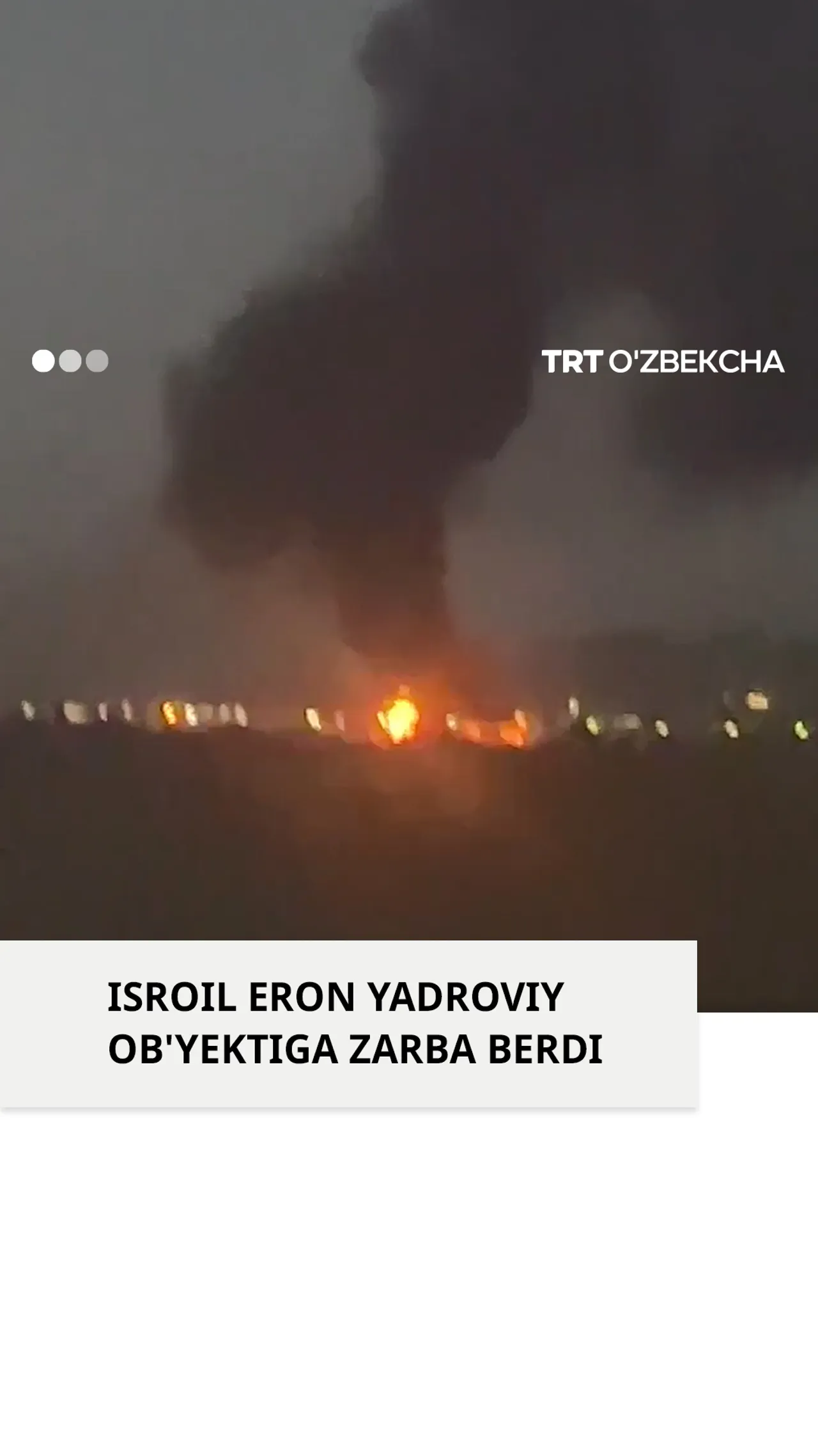 Isroil Eronning yadro ob’yektlariga zarba berdi