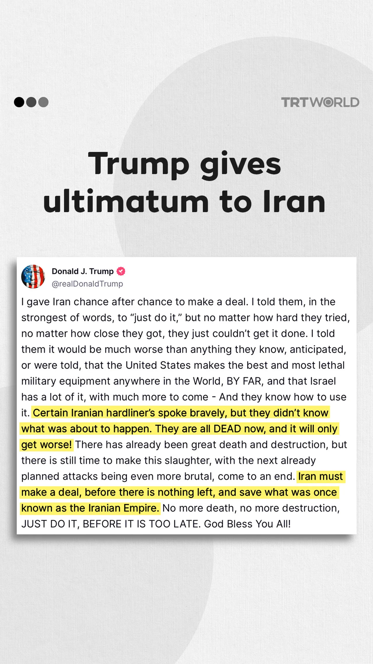 Trump Ultimatums Expose Weak Iran Leverage