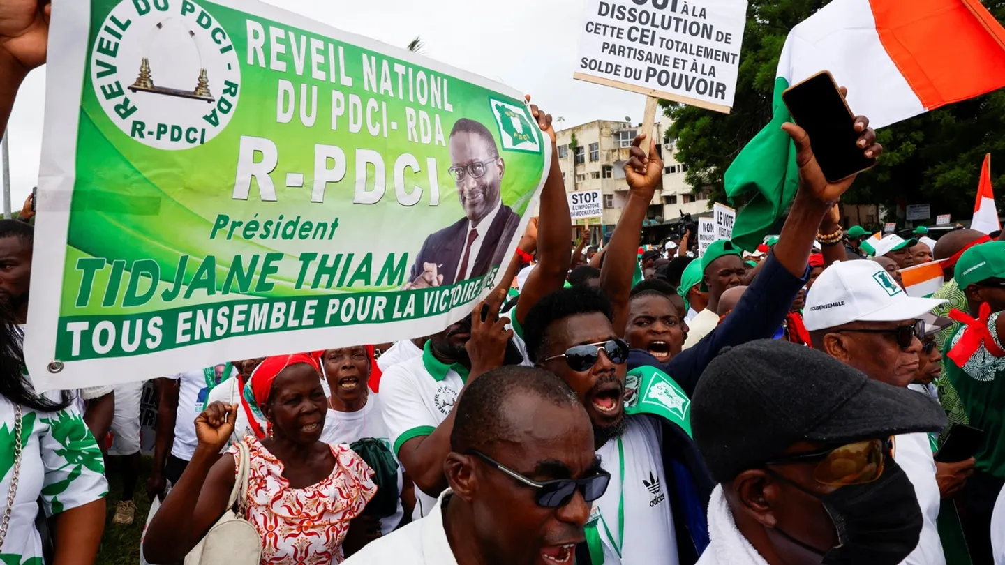 Thousands protest in Côte d'Ivoire after opposition leader barred from presidential race