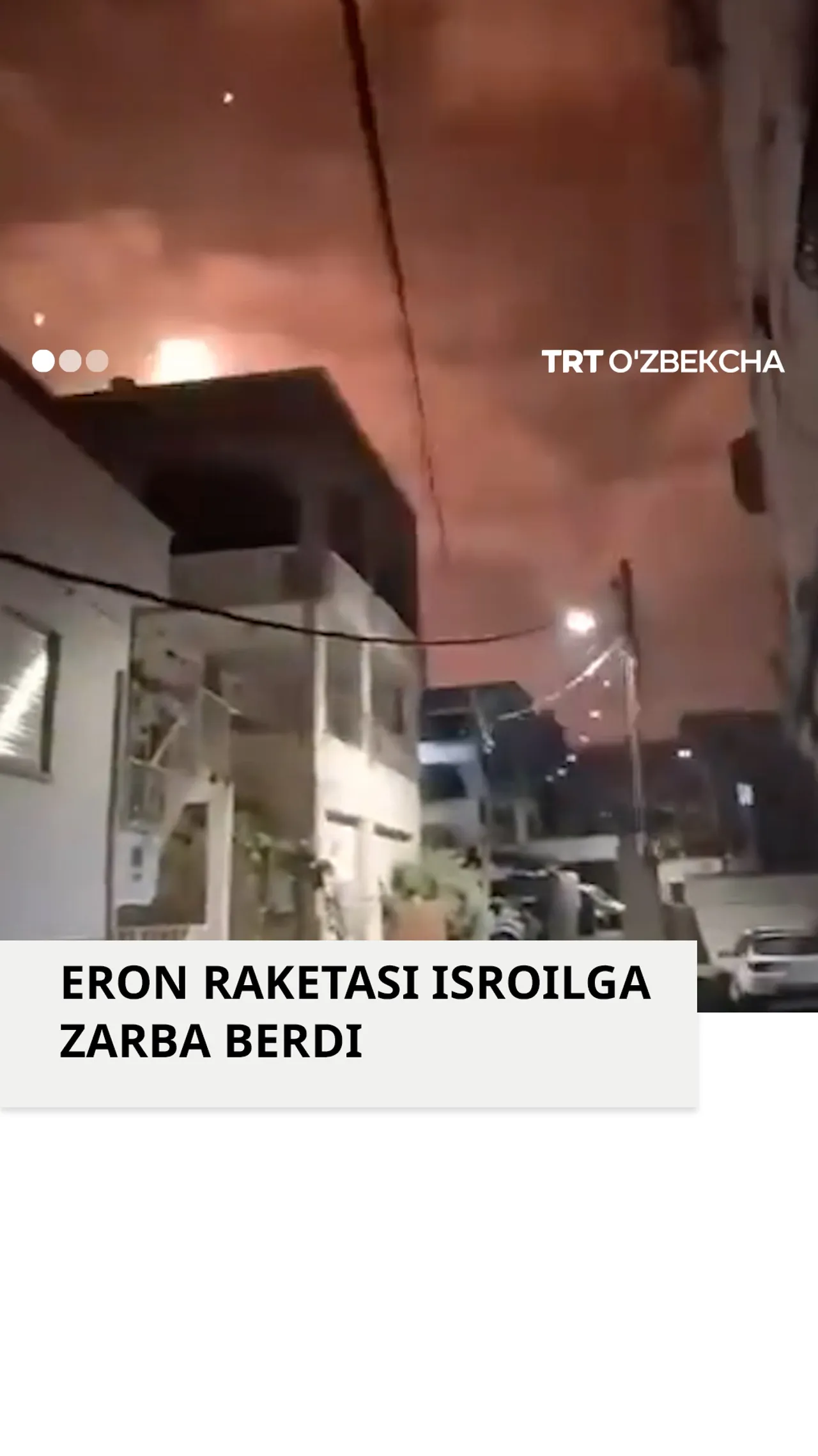Eron raketasi Isroilga zarba berdi