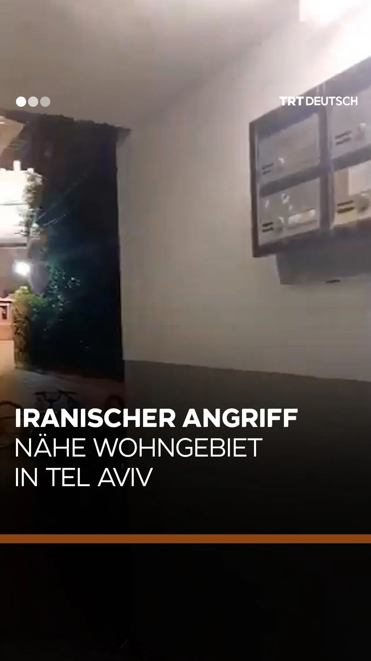 Iranischer Angriff auf
Wohngebiet in Tel Aviv
