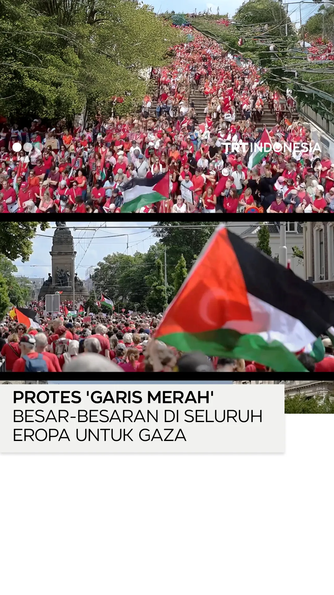 Ratusan ribu orang menghadiri protes 'garis merah' di Eropa menuntut tindakan untuk Gaza