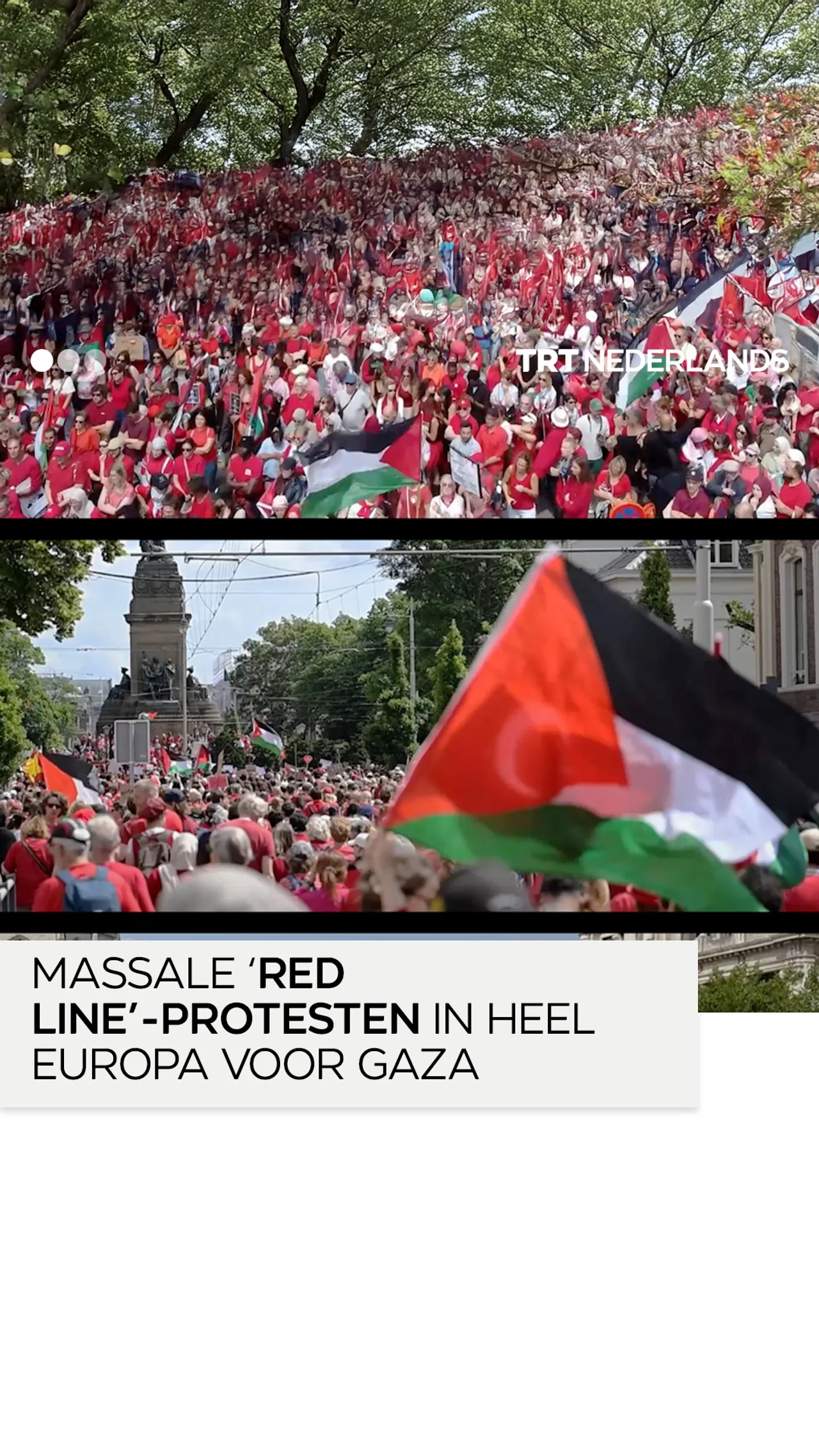 Honderdduizenden mensen nemen deel aan ‘Red Line’-protesten in Europa en eisen actie voor Gaza