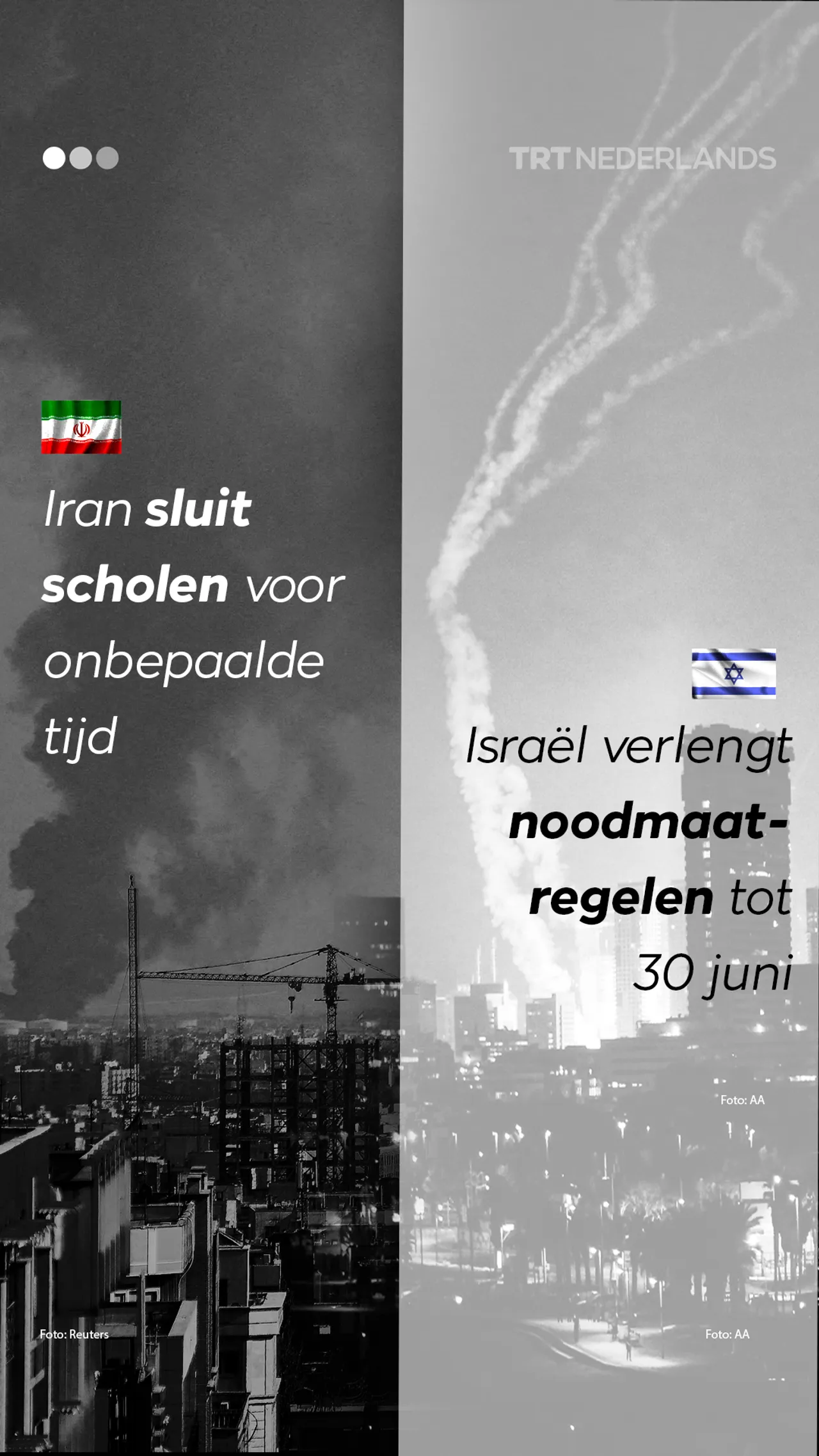 Iran sluit scholen voor onbepaalde tijd; Israël verlengt noodmaatregelen tot 30 juni