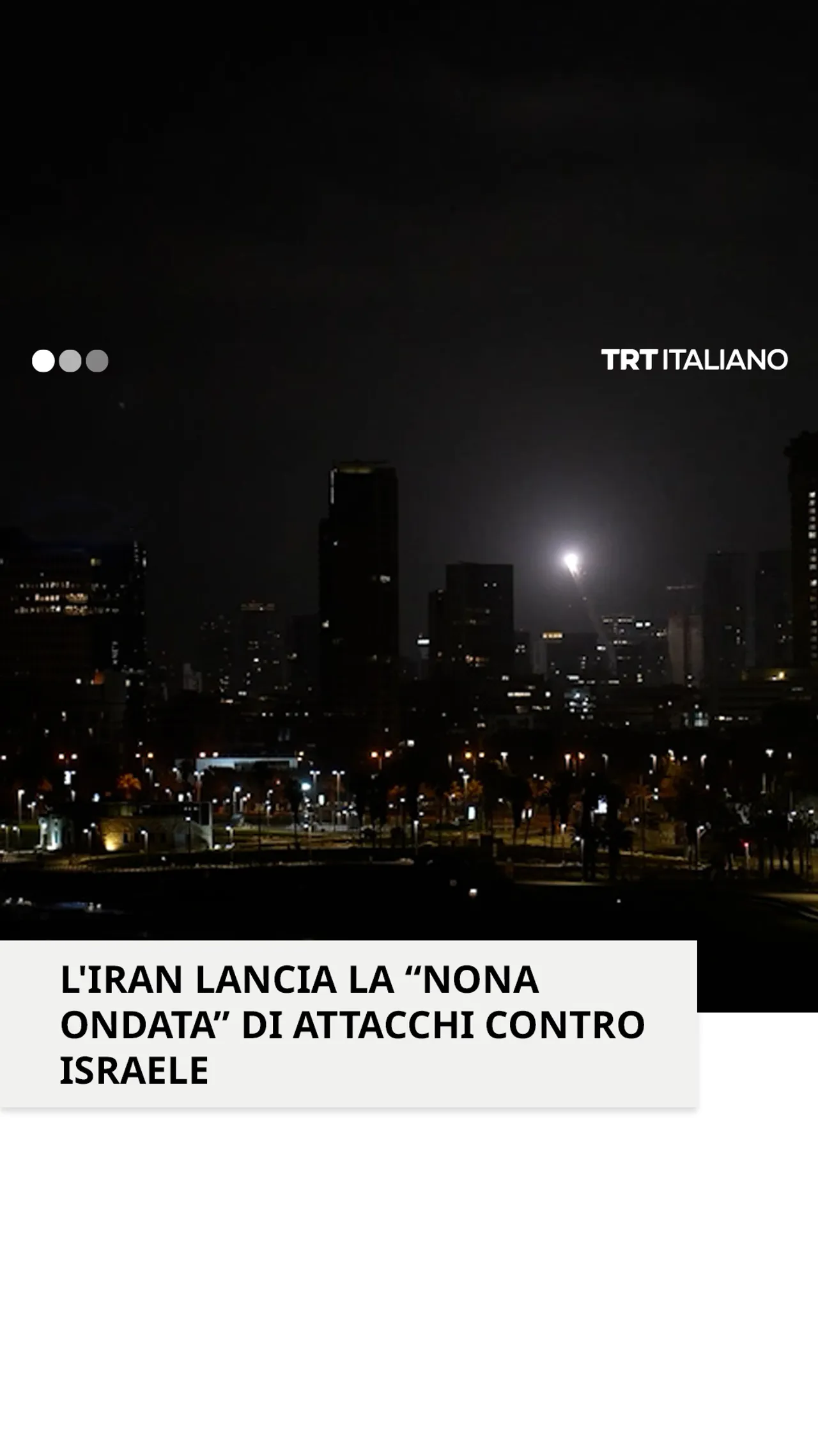 Sirene suonano a Tel Aviv, mentre l'Iran lancia la “nona ondata” di attacchi