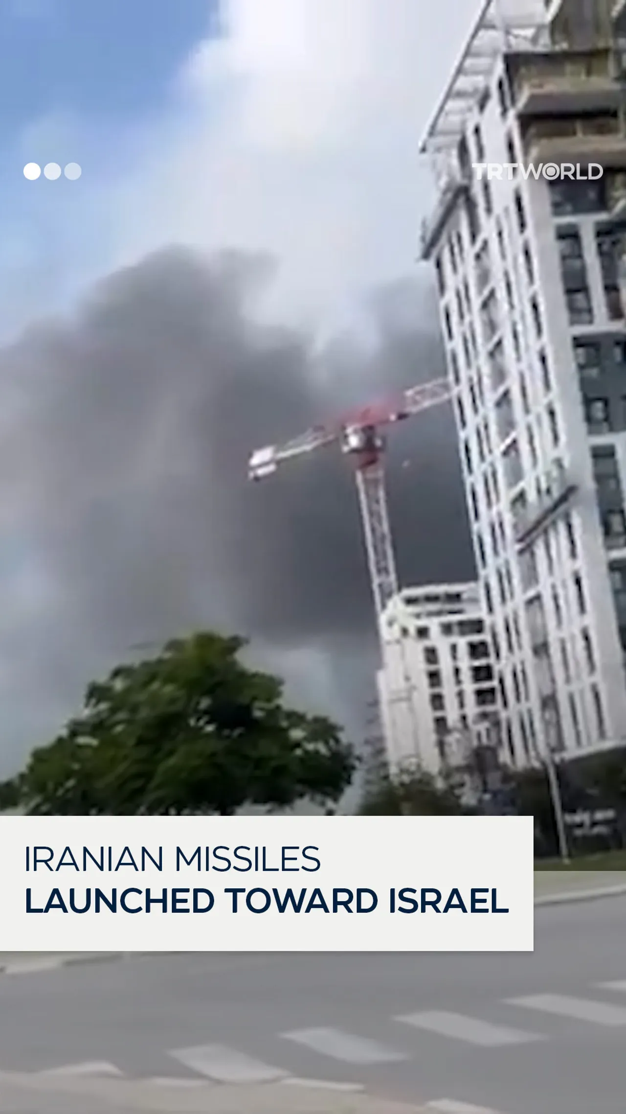 Iranian missiles heading towards Tel Aviv seen in Ramallah