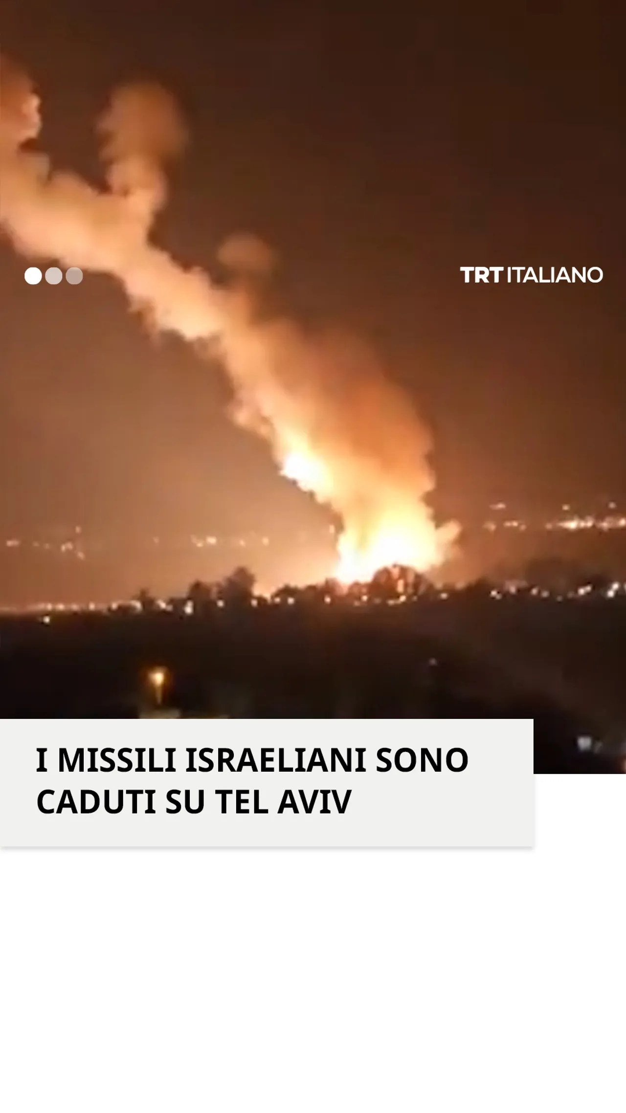 I missili israeliani cadono su Tel Aviv