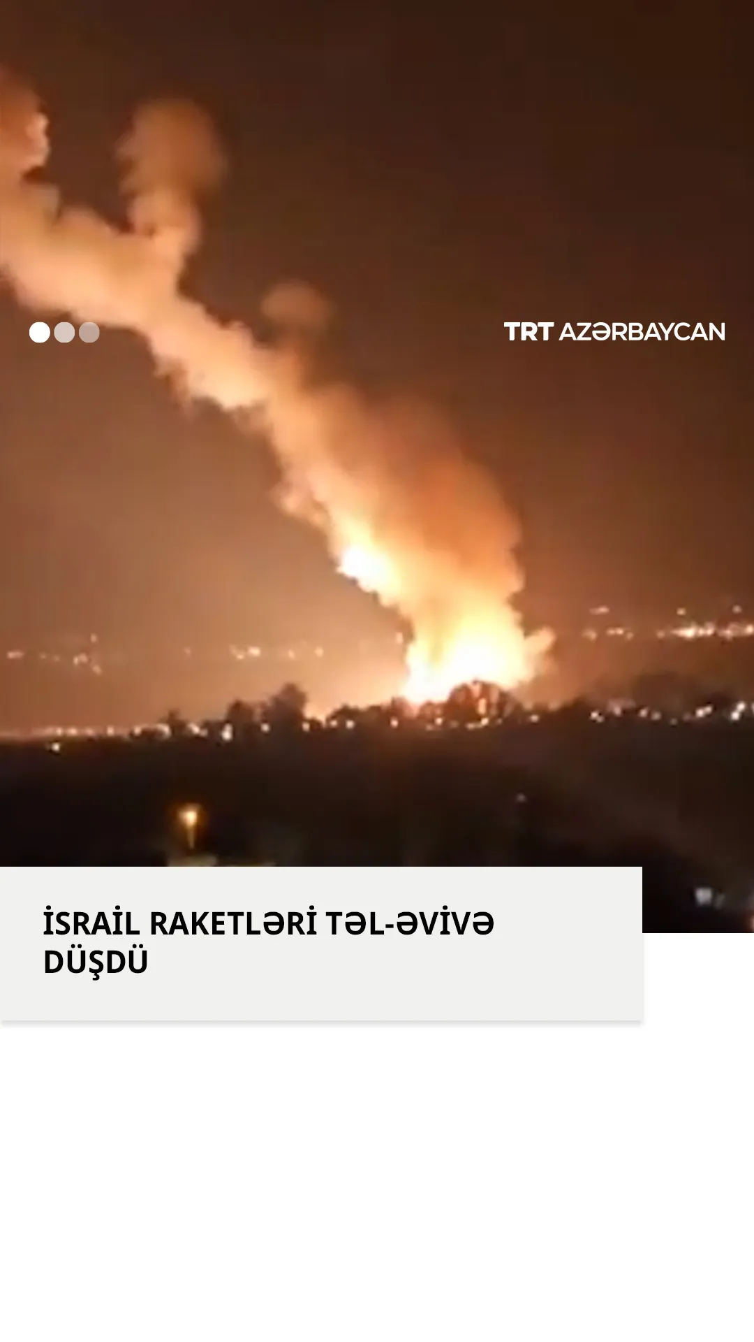 İsrail raketləri Təl-Əvivə düşdü