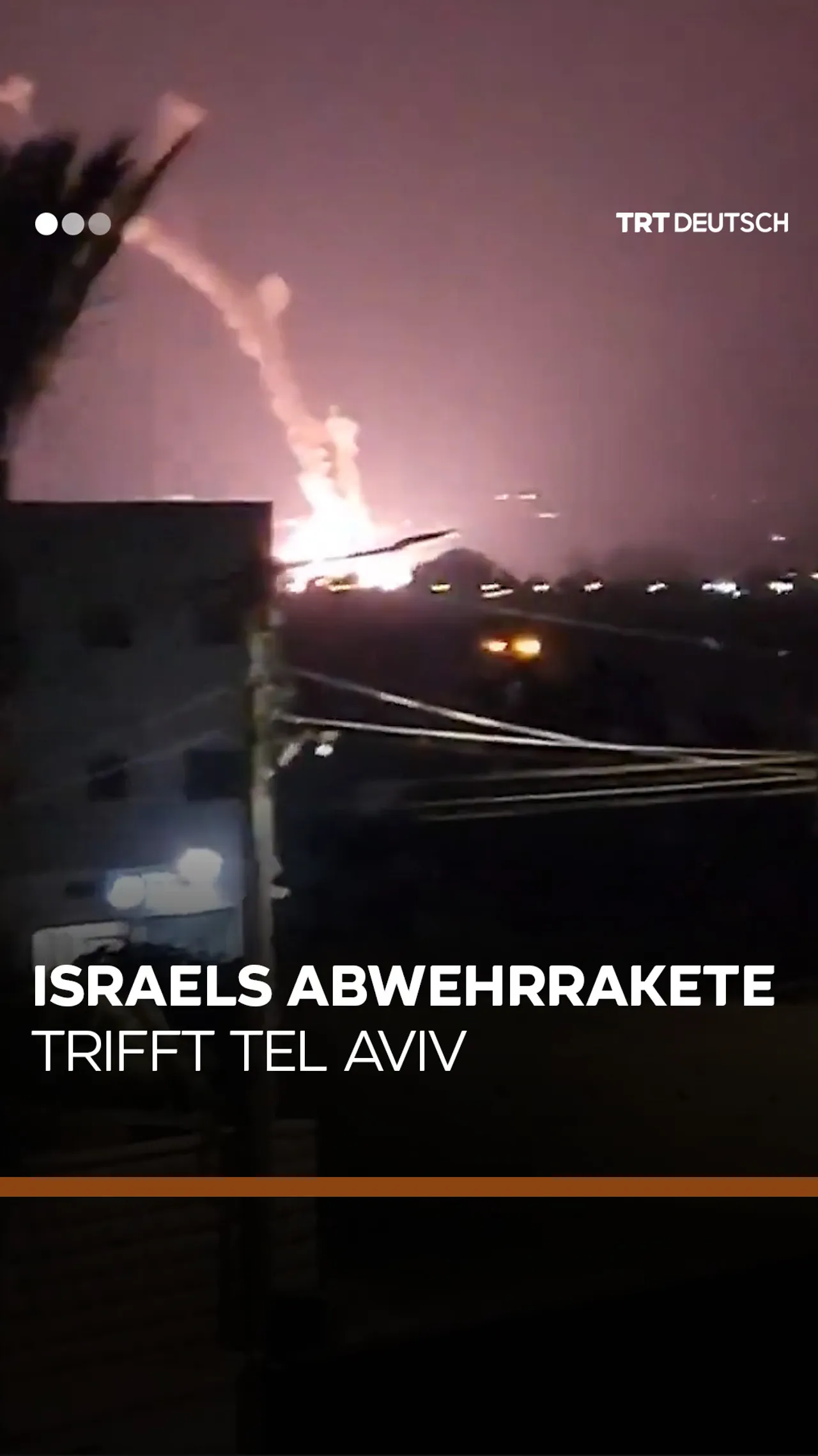 Israels Abwehrrakete
trifft Tel Aviv