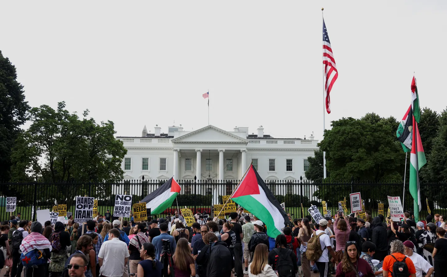 In pictures — Anti-war protesters rally outside White House as Trump weighs strikes on Iran