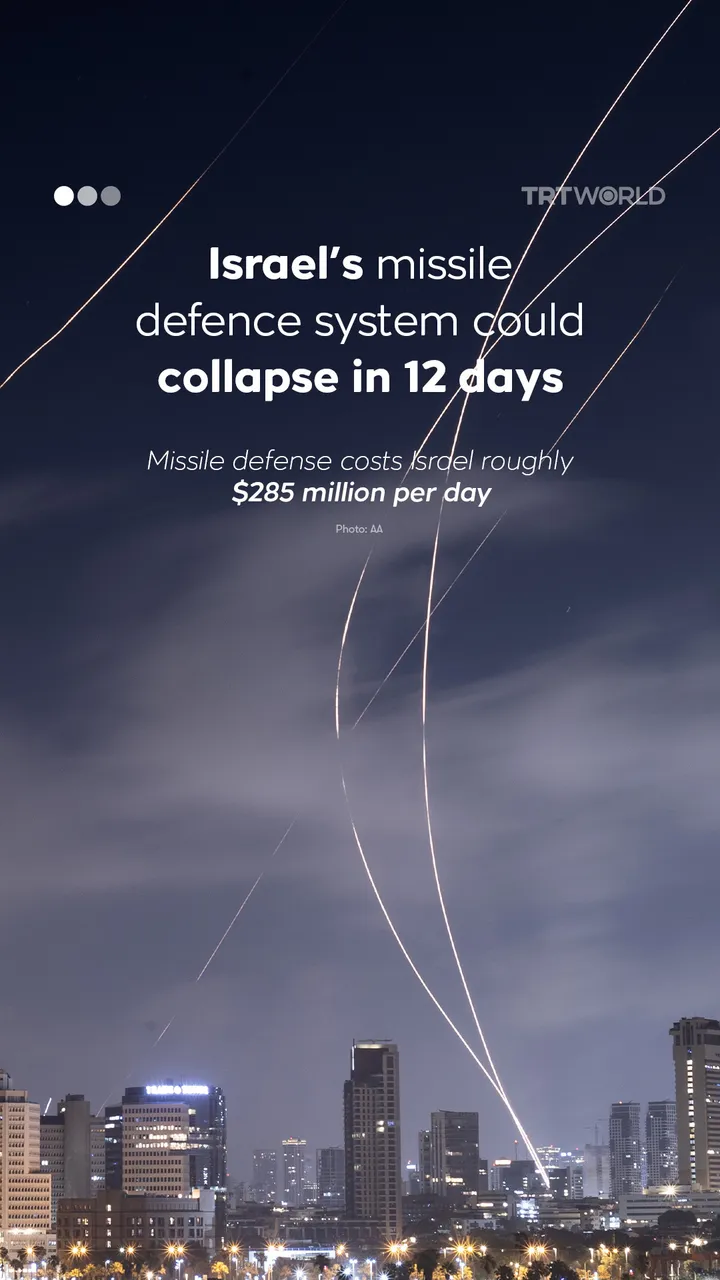 Missile defense costs Israel roughly $285 million per day