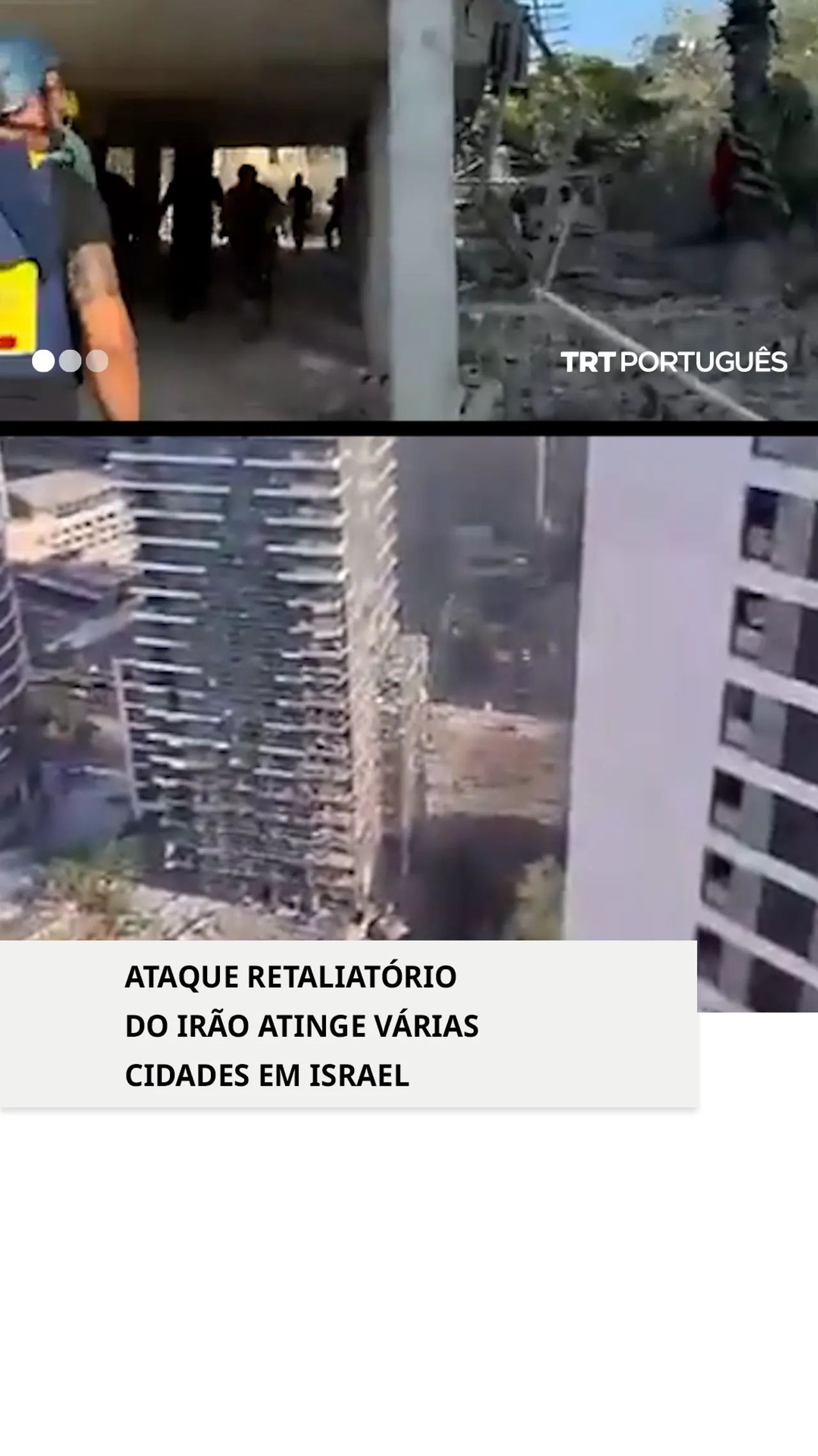 Ataques retaliatórios do Irão atingem várias cidades em Israel