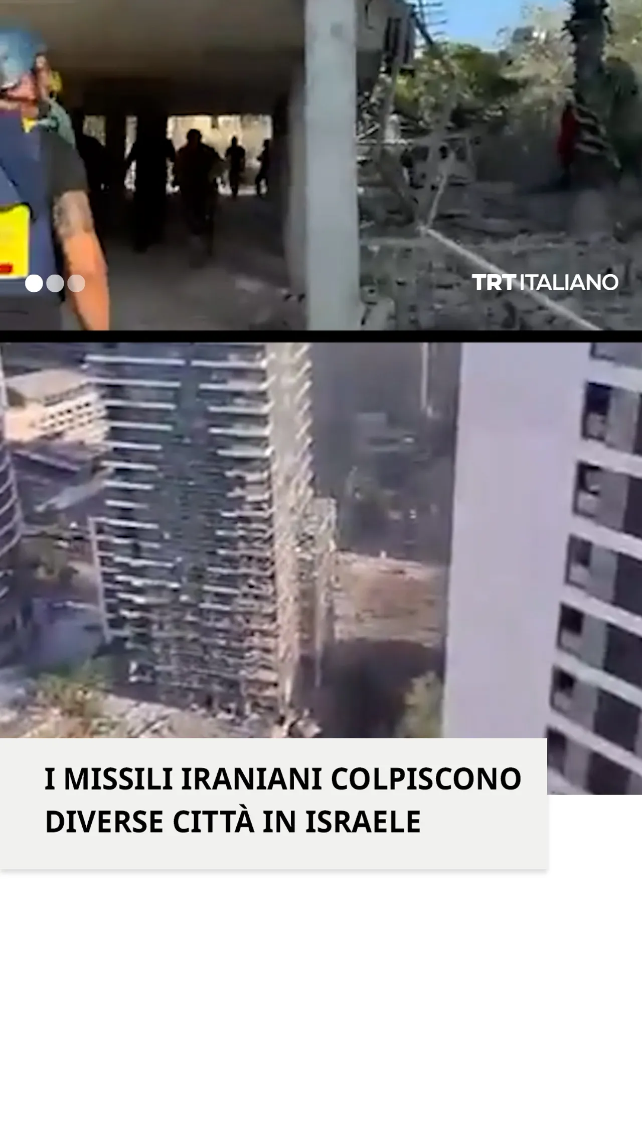 L'attacco di ritorsione dell'Iran colpisce diverse città in Israele