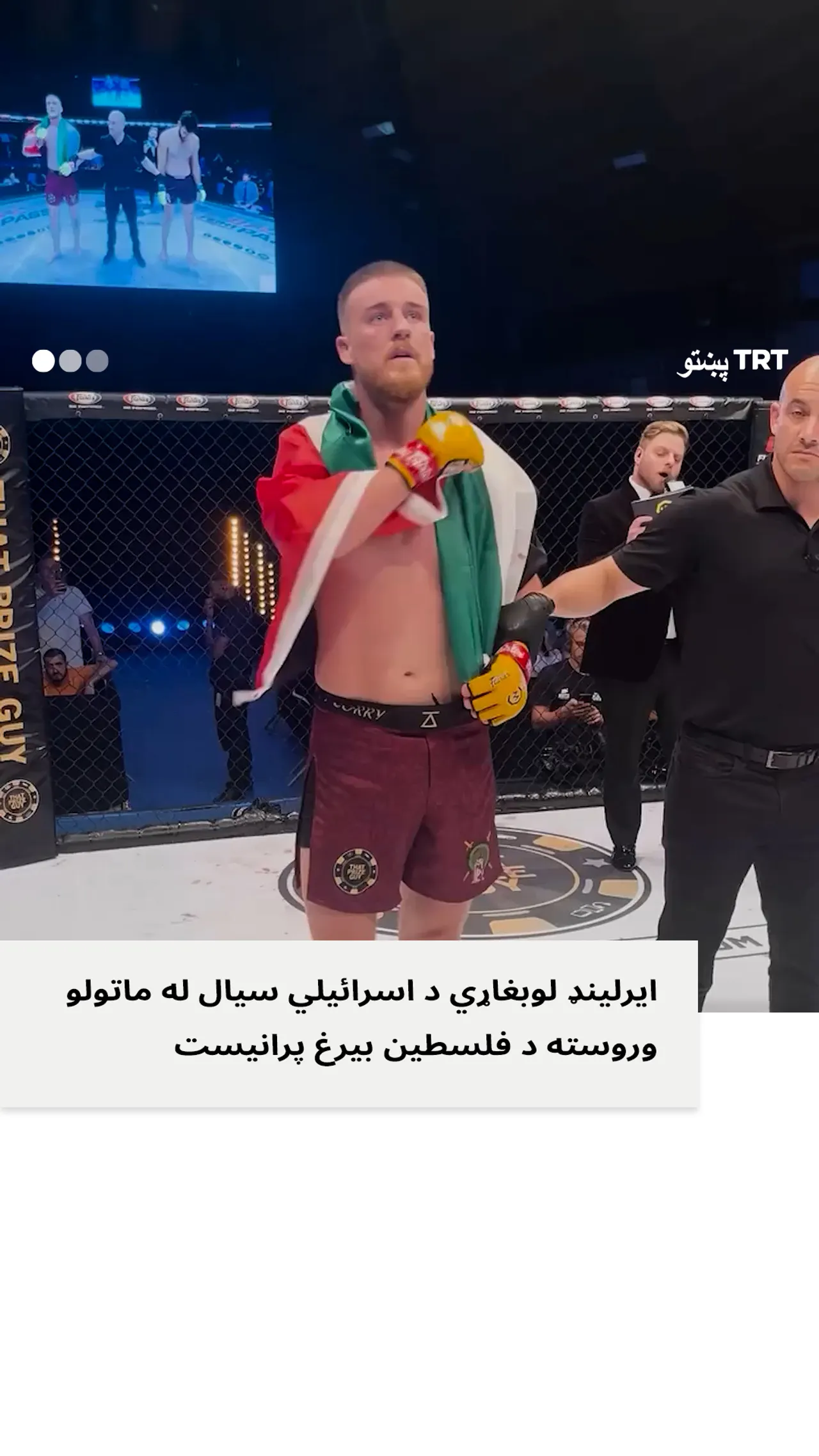 ایرلینډي لوبغاړي خپل اسرائیلي رقیب ته د ماتې ورکولو نه وروسته خپل بری د فلسطین د بیرغ سره ولمانځه