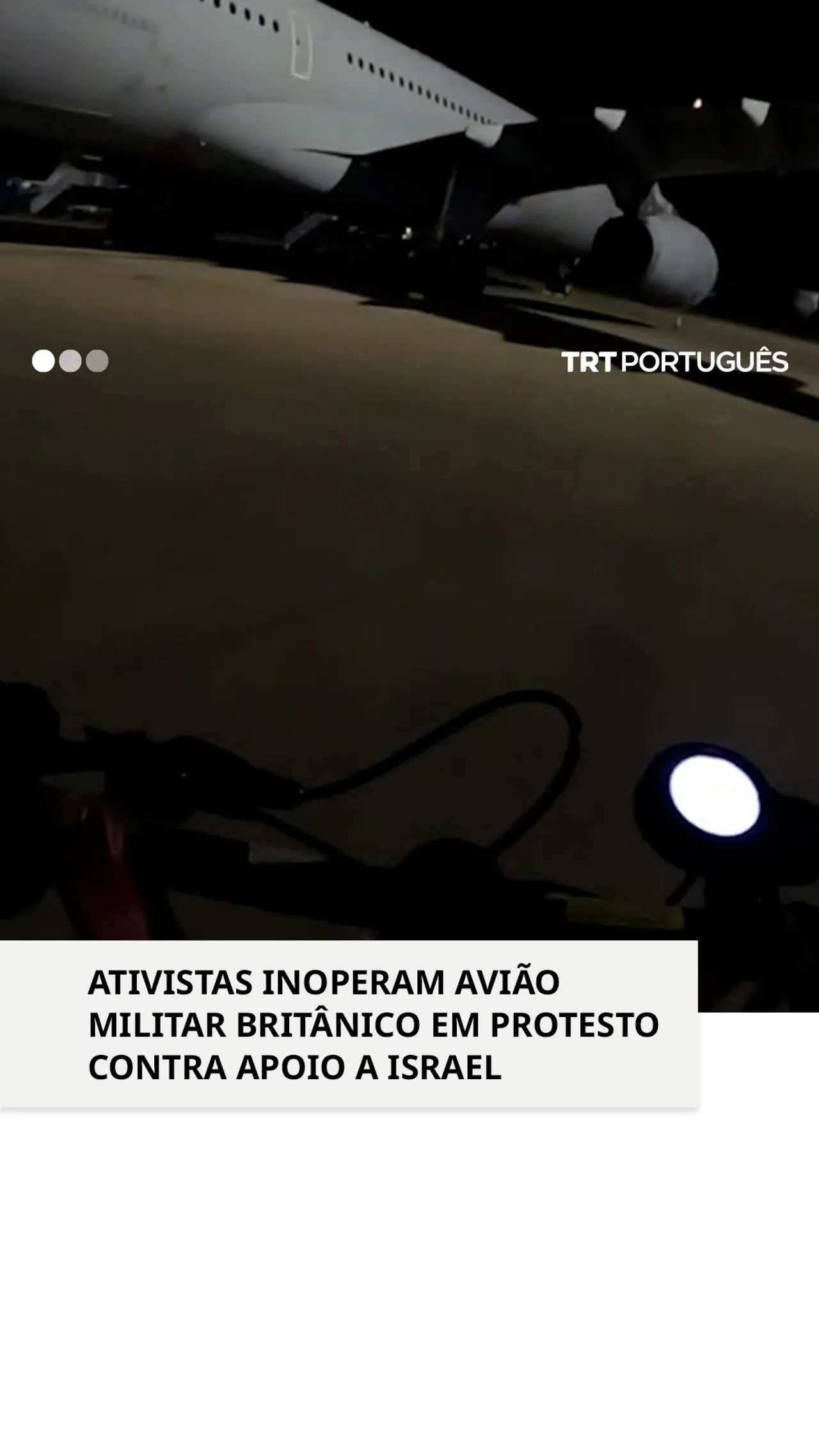 Ativistas pró-Palestina invadem estação RAF e deixam avião militar britânico inoperacional