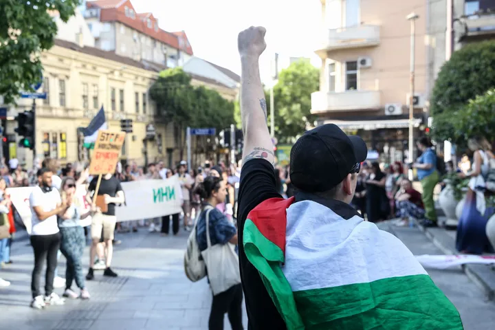 U Beogradu održan protest protiv izvoza oružja iz Srbije u Izrael