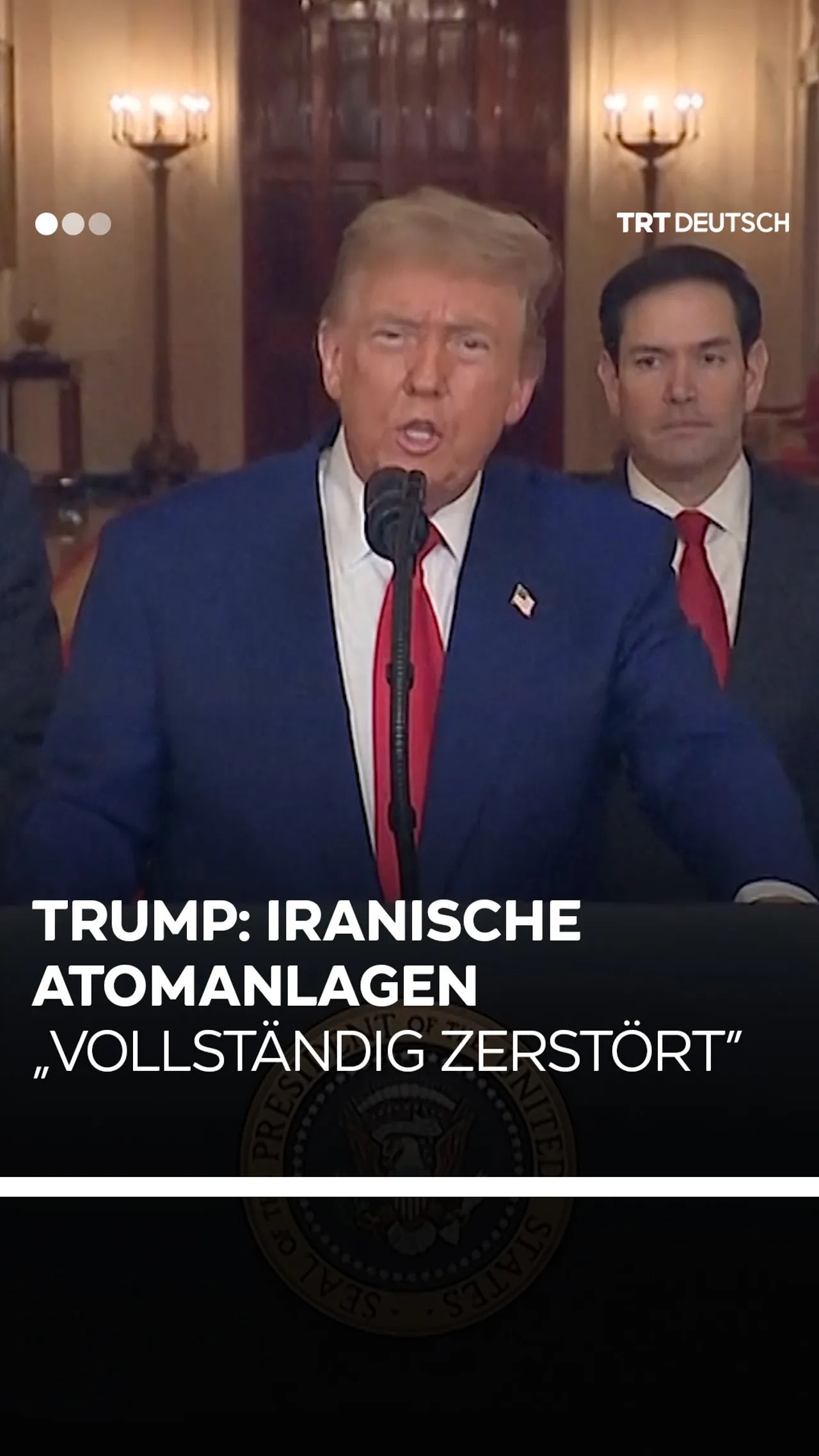 Trump: Iranische
Atomanlagen
„vollständig zerstört”