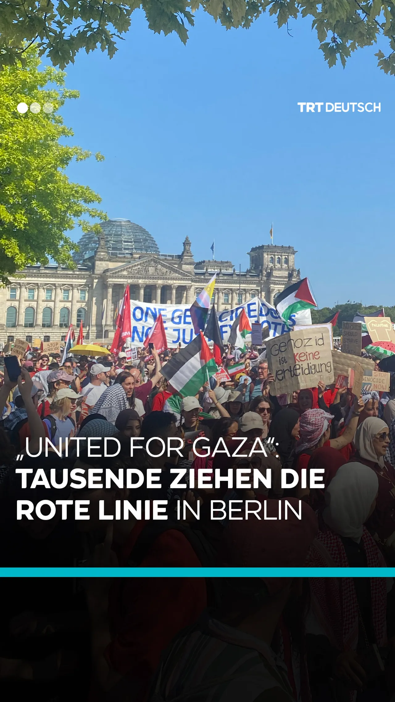 „United for Gaza“: Tausende
ziehen die rote Linie in Berlin