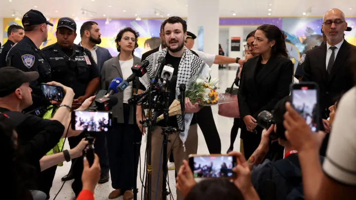 محمود خلیل پس از آزادی: حتی مرگ هم صدای من برای فلسطین را خاموش نمی‌کند