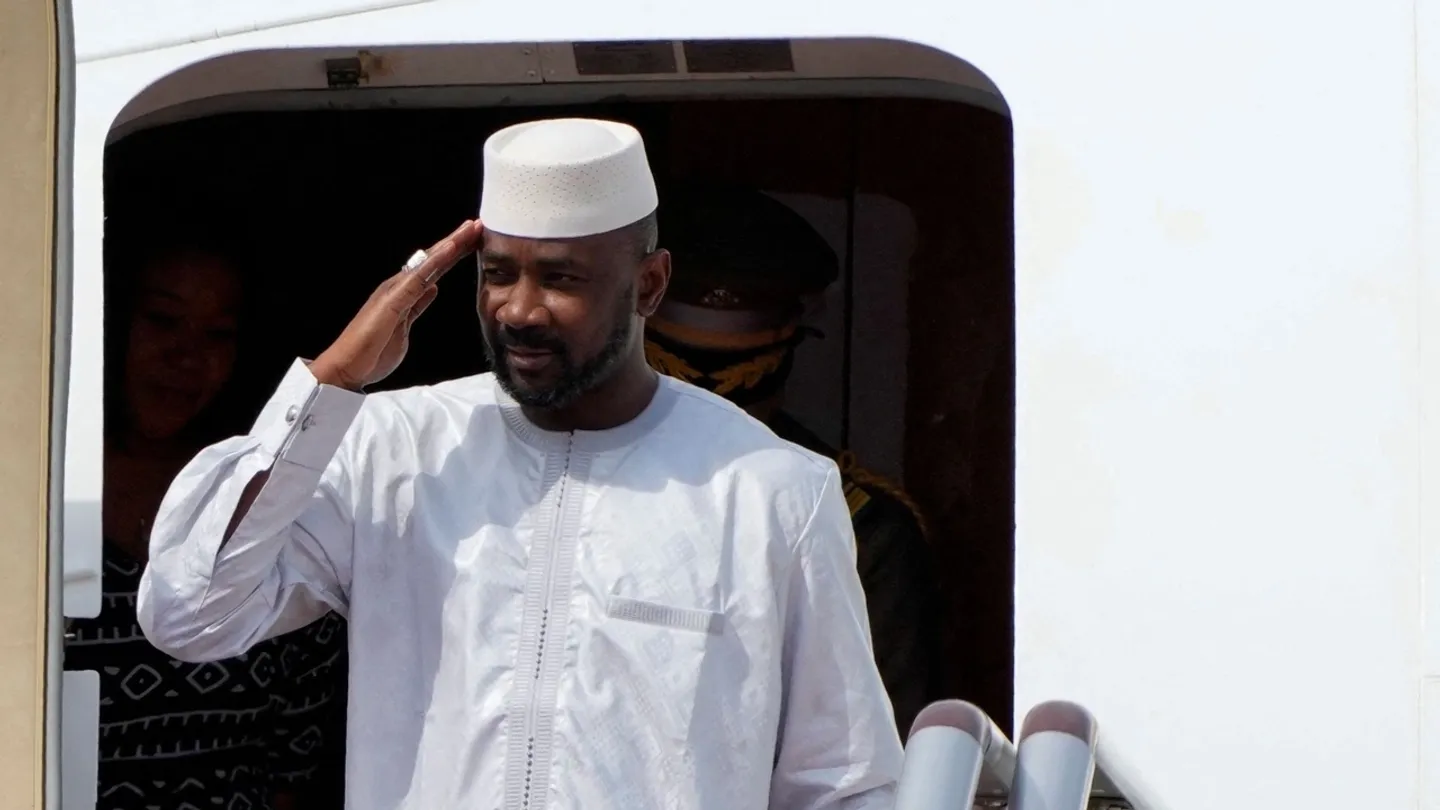 Mali's transitional president arrives in Russia for meeting with Putin