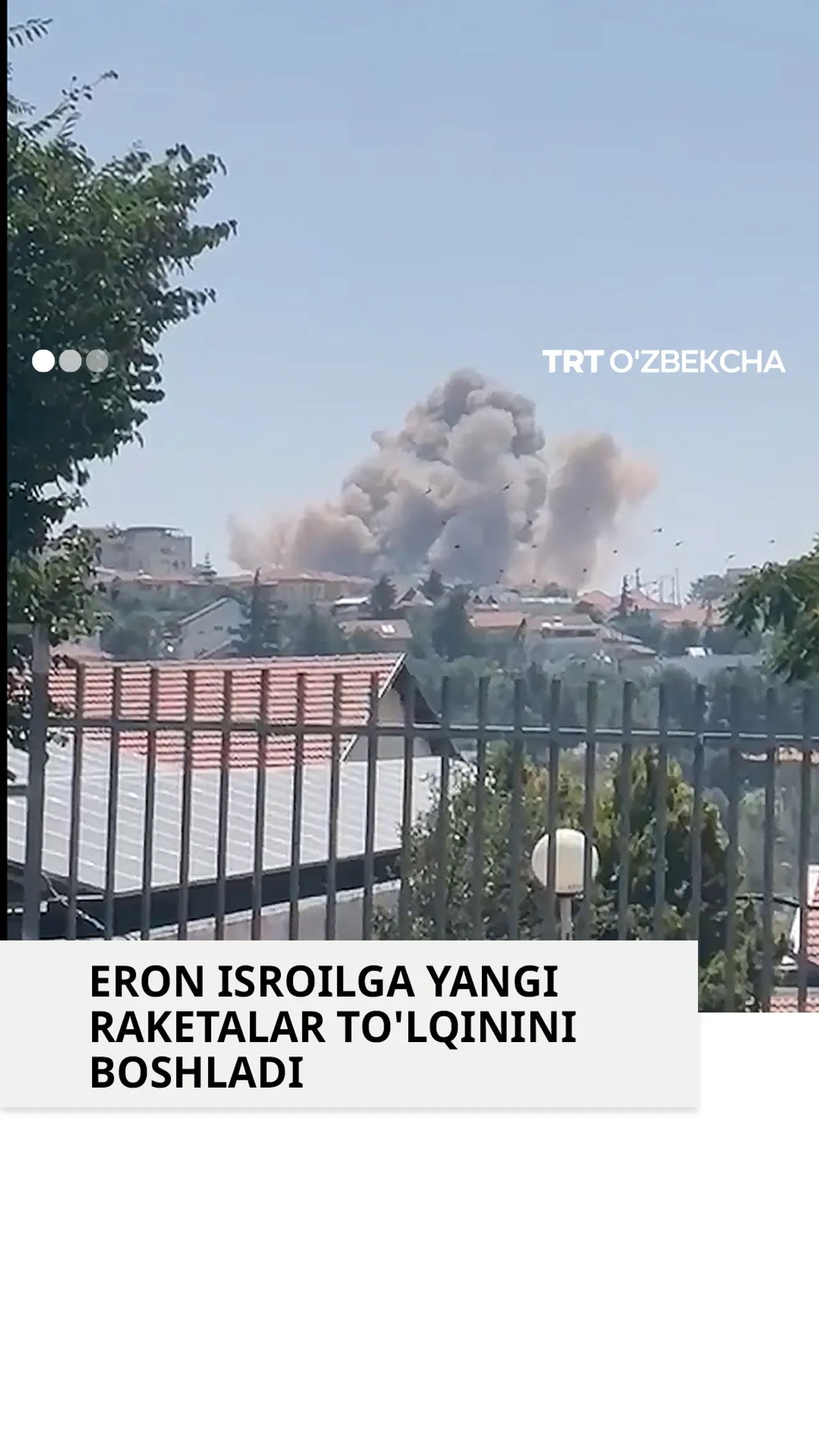 Eron raketalari Isroilga zarba berdi