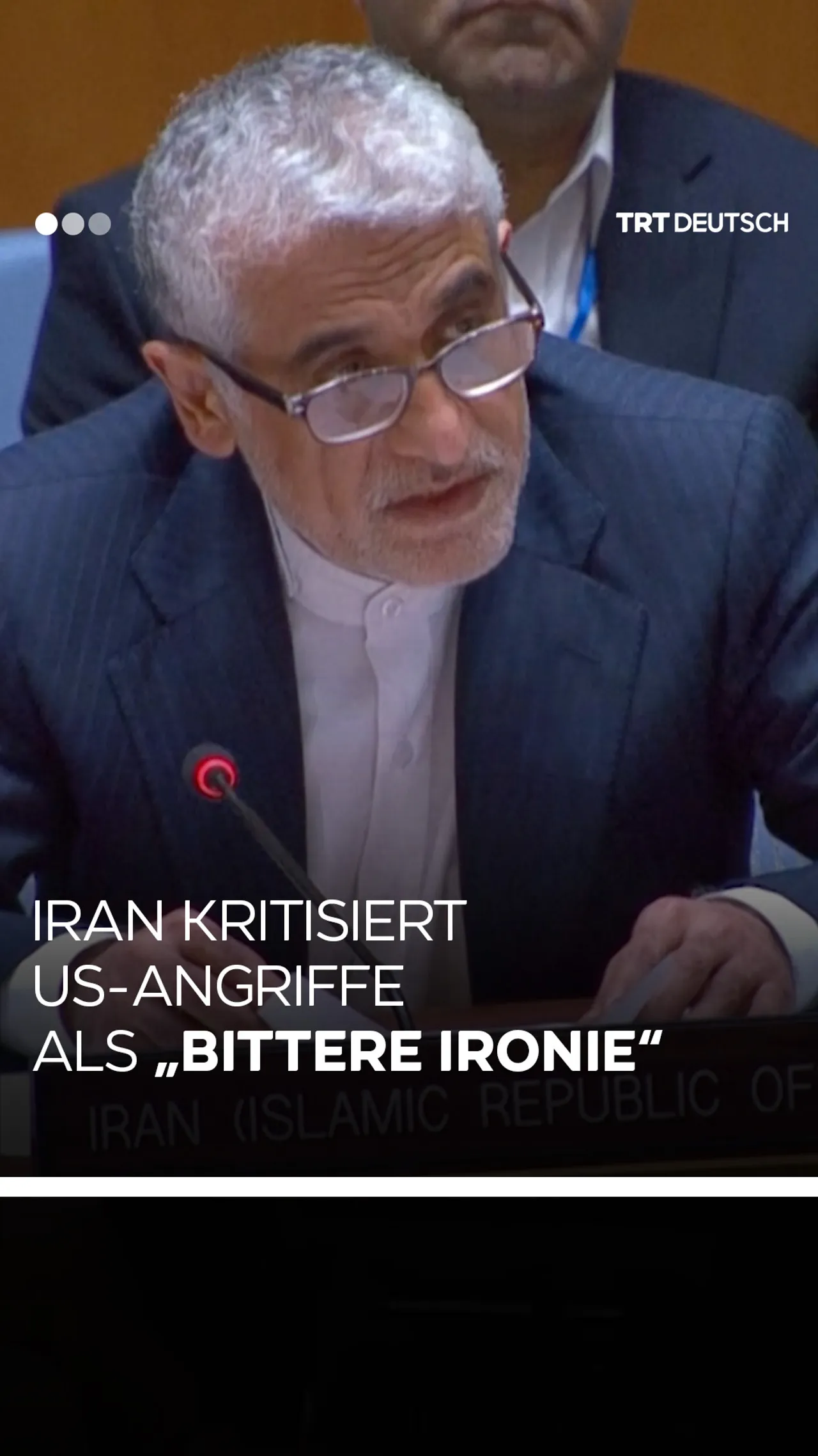 Iran kritisiert US-Angriffe
als „bittere Ironie“