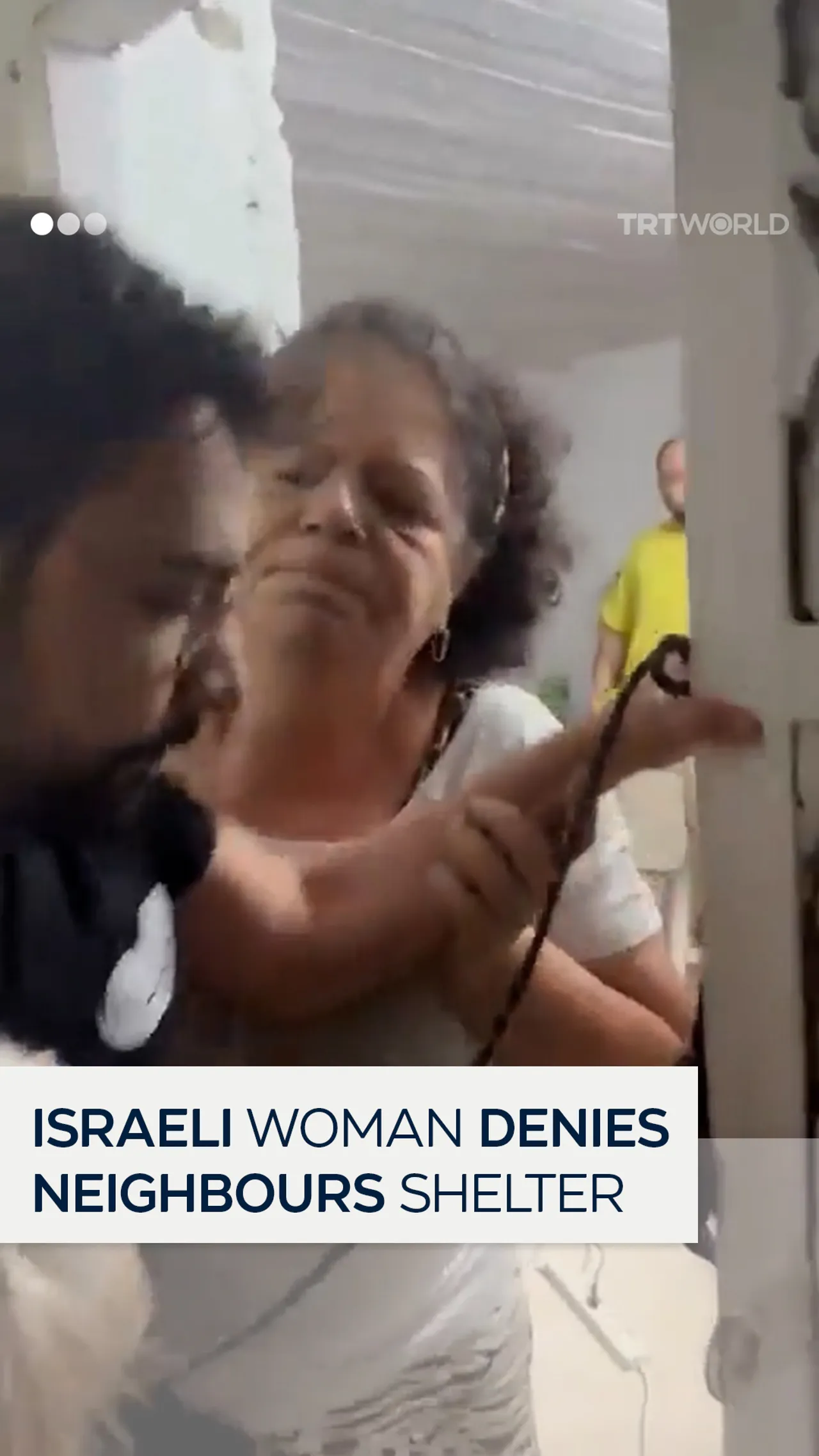 Israeli woman bars neighbours from entering bomb shelter