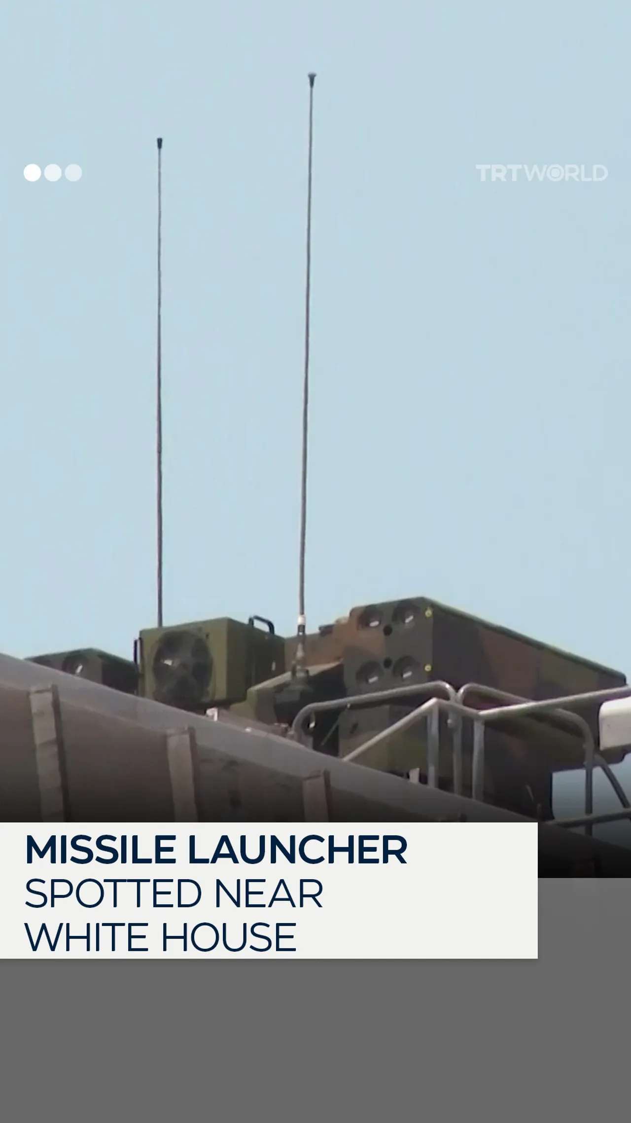 Anti-aircraft missile launcher positioned atop a building near the White House