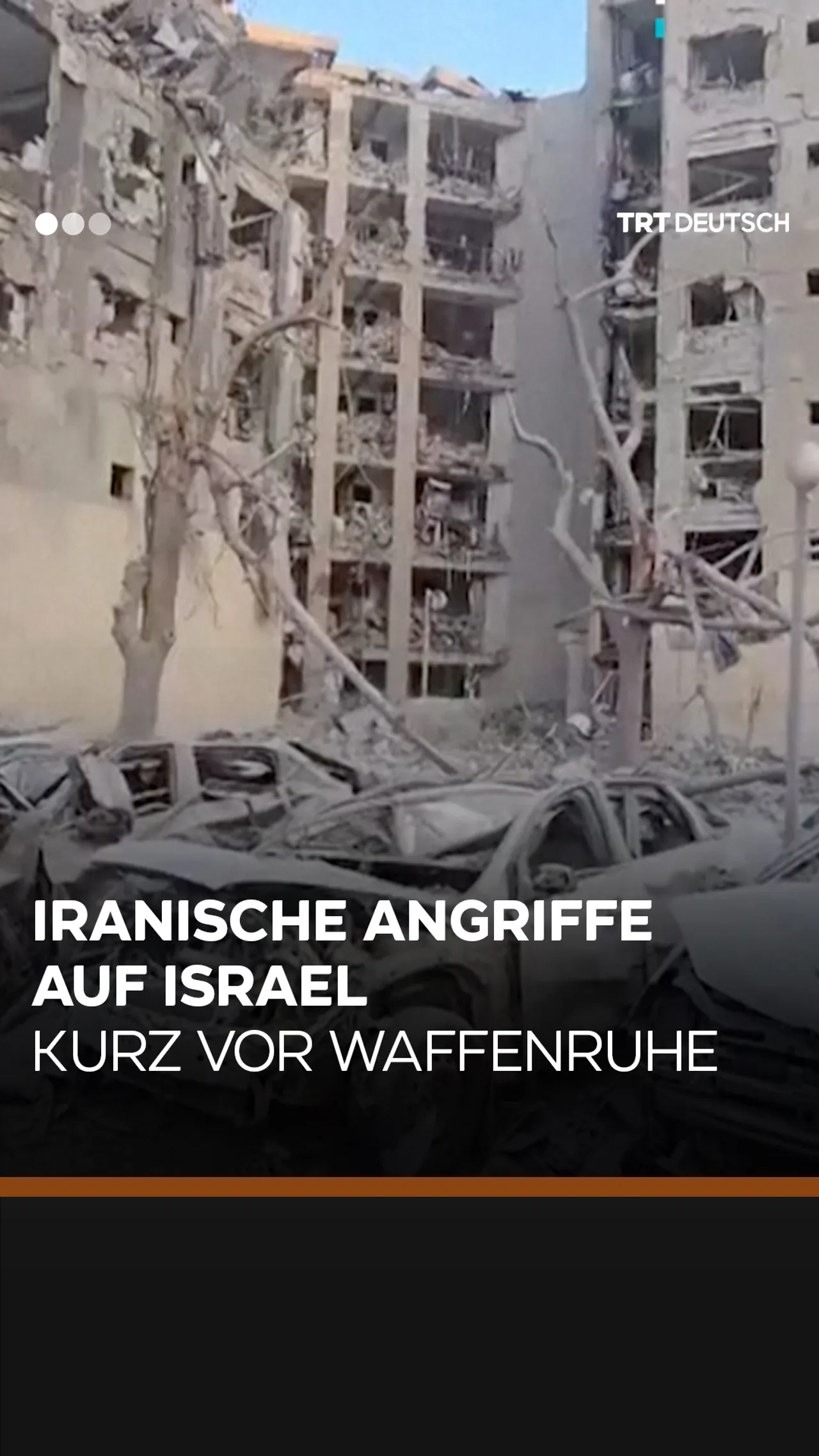 Iranische Angriffe auf Israel
kurz vor Waffenruhe