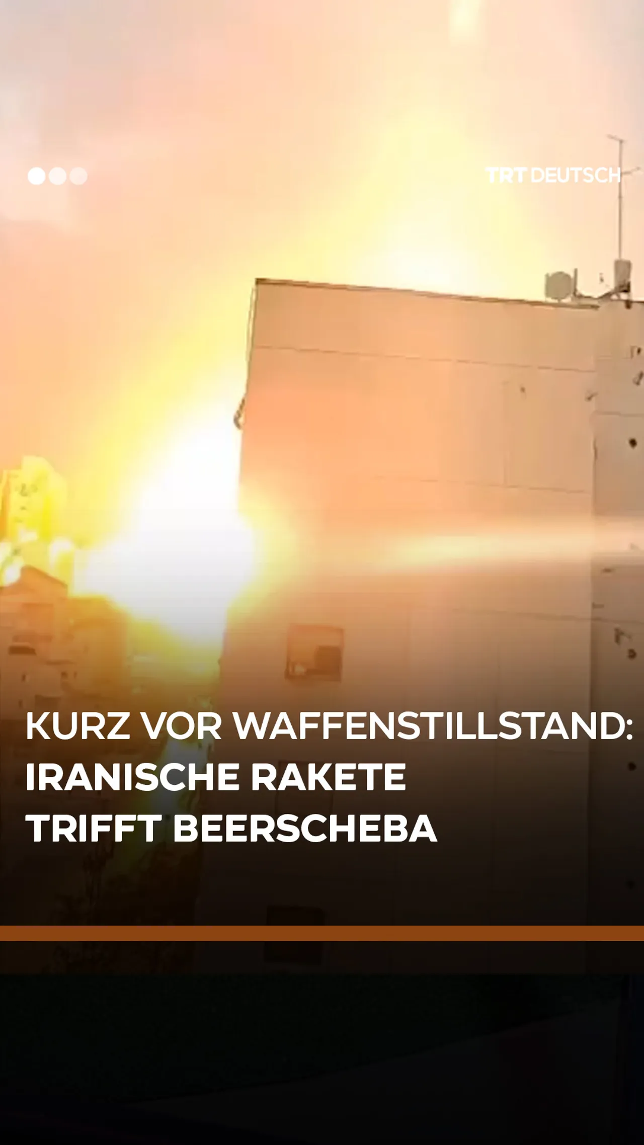 Kurz vor Waffenstillstand:
Iranische Rakete trifft Beerscheba