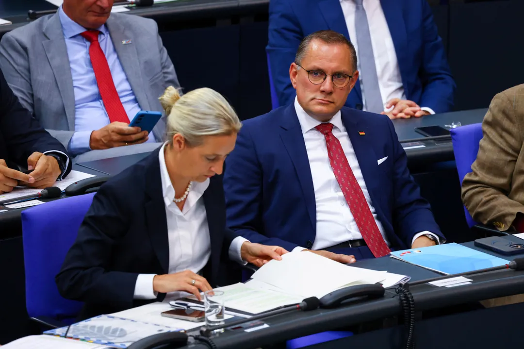 AfD-Chef Chrupalla verteidigt Russland-Reisen von Parteikollegen