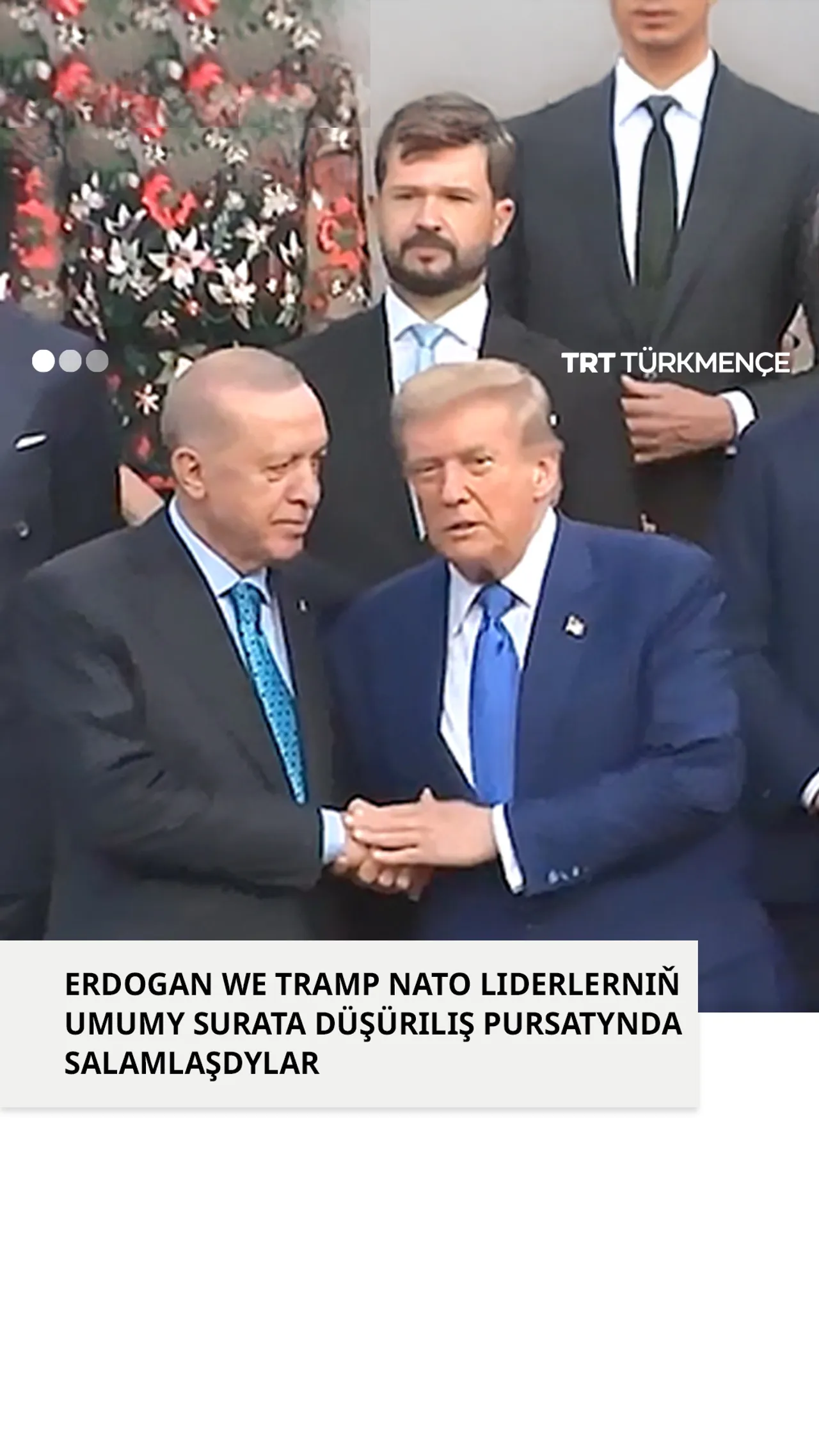 ERDOGAN WE TRAMP NATO LIDERLERNIŇ UMUMY SURATA DÜŞÜRILIŞ PURSATYNDA SALAMLAŞDYLAR