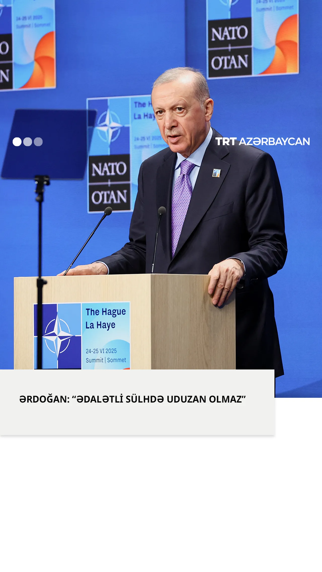 Türkiyə prezidenti Rəcəb Tayyib Ərdoğan NATO sammitində İsrailin Qəzzadakı vəhşiliyini pisləyib
