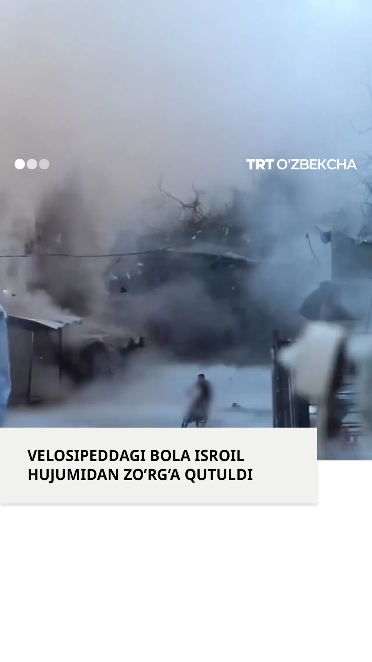 Velosipeddagi bola Isroil hujumidan arang qutulib qoldi