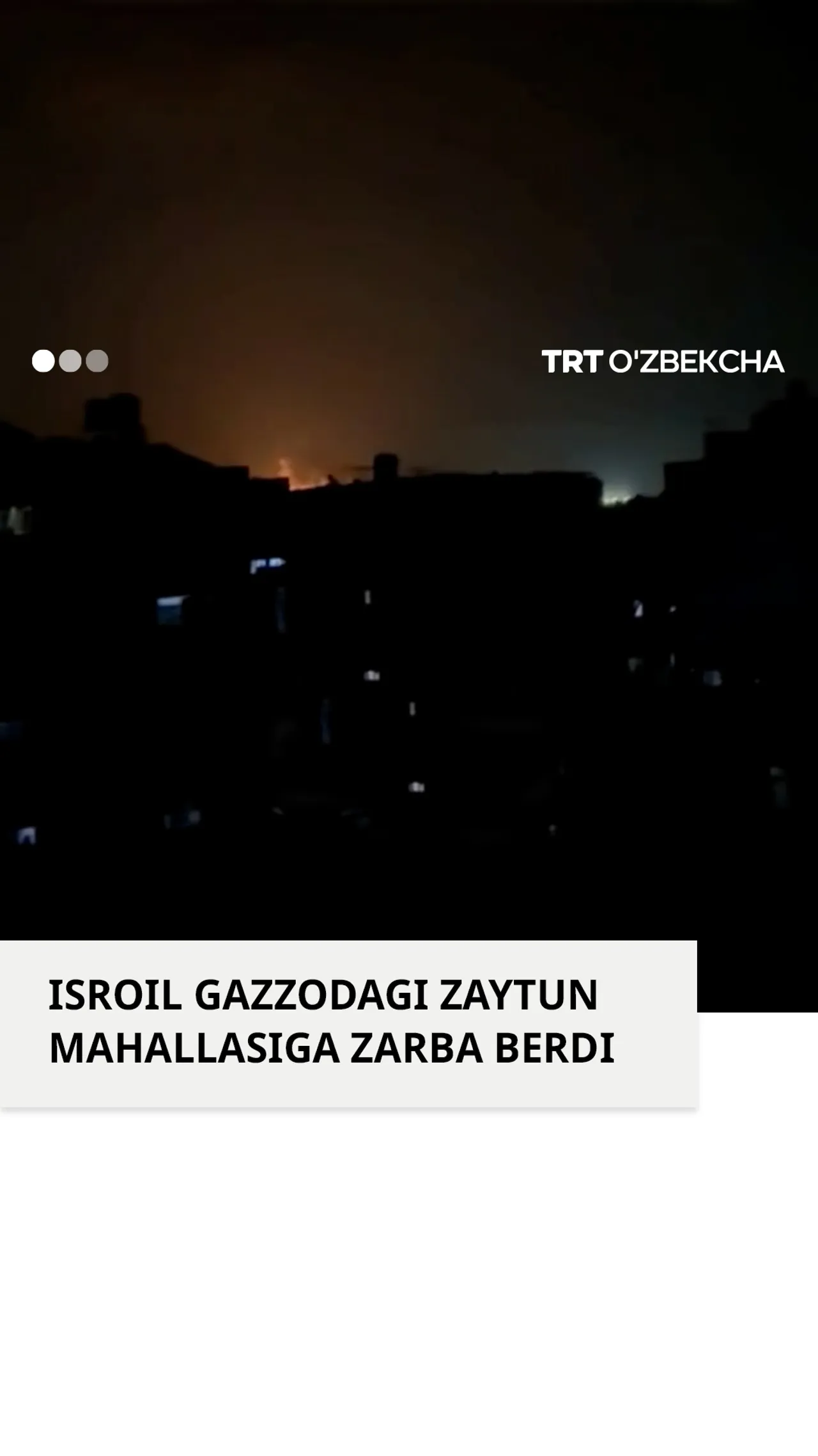Isroil G'azoga havodan zarba berdi